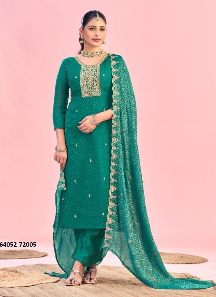 HANIYA - Catalog # 64052 (Set of 9 Readymade Salwar Suits) by Amdavadi Fashion