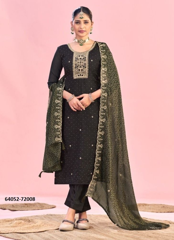 HANIYA - Catalog # 64052 (Set of 9 Readymade Salwar Suits) by Amdavadi Fashion