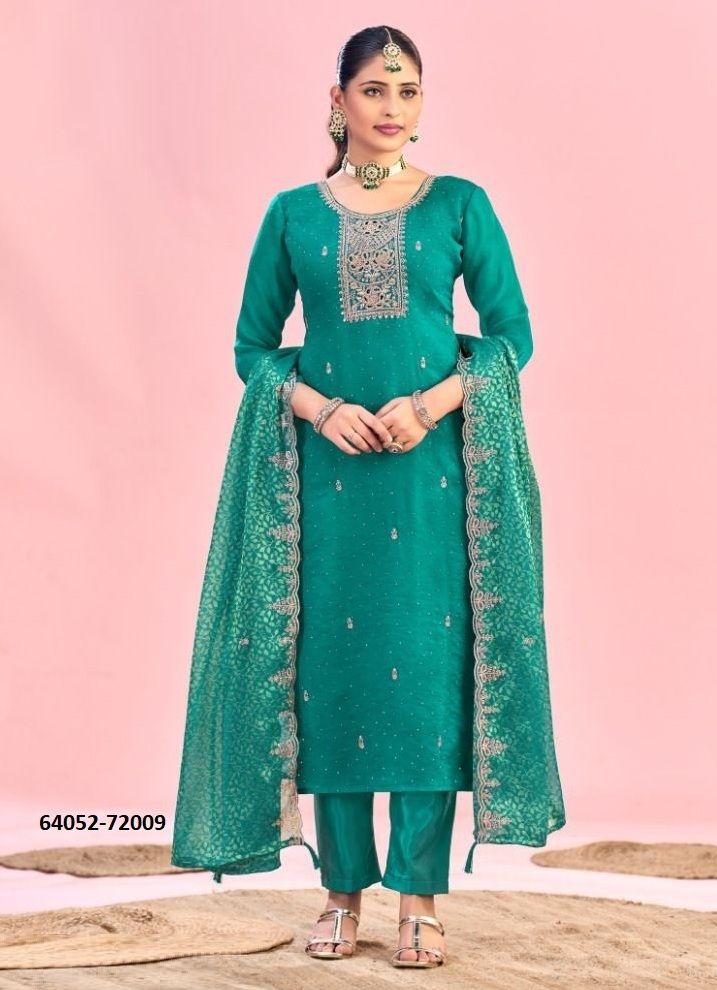 HANIYA - Catalog # 64052 (Set of 9 Readymade Salwar Suits) by Amdavadi Fashion