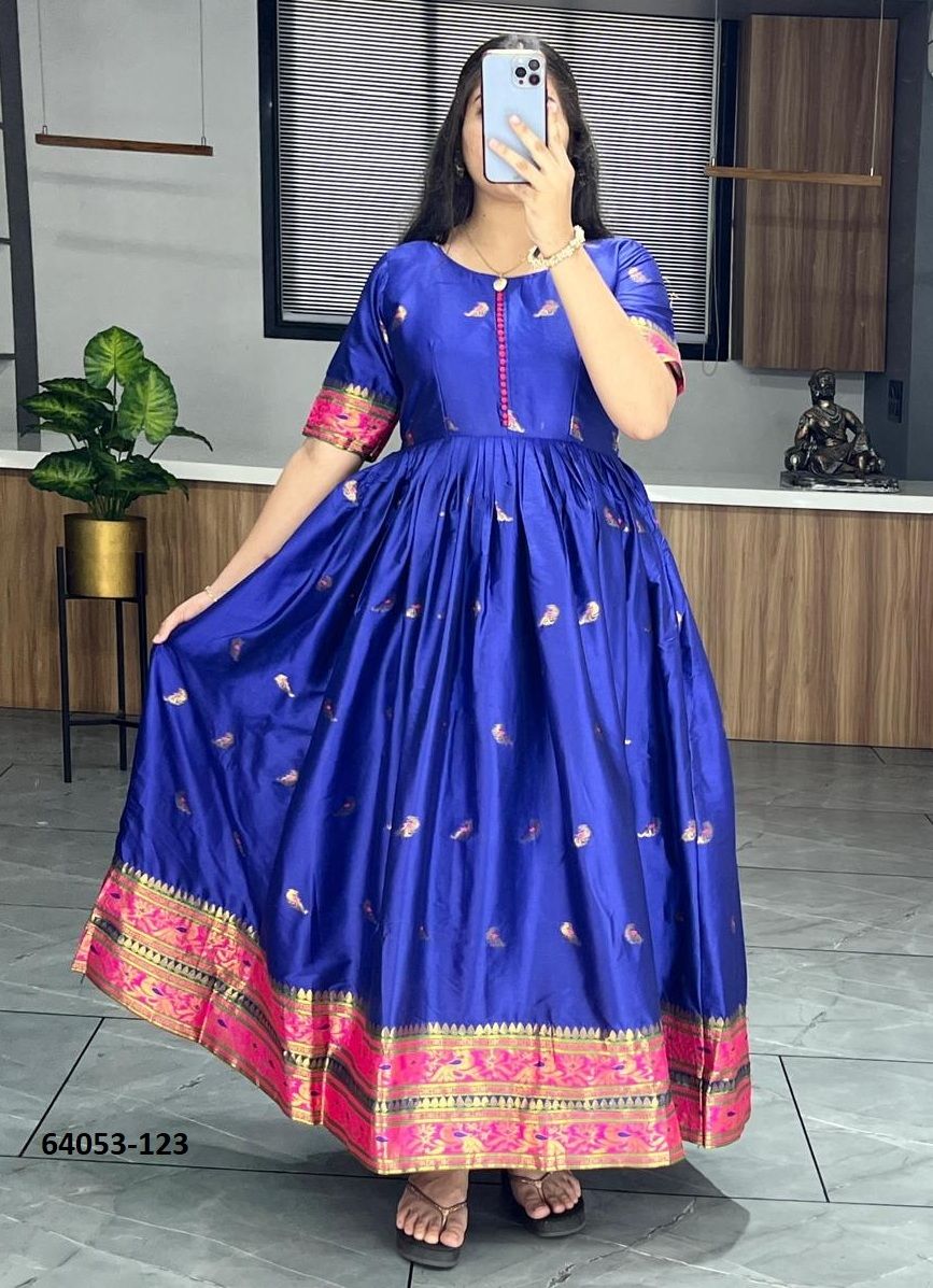 SERIES 6032 - Catalog # 64053 (Set of 6 Readymade Gowns) by Amdavadi Fashion