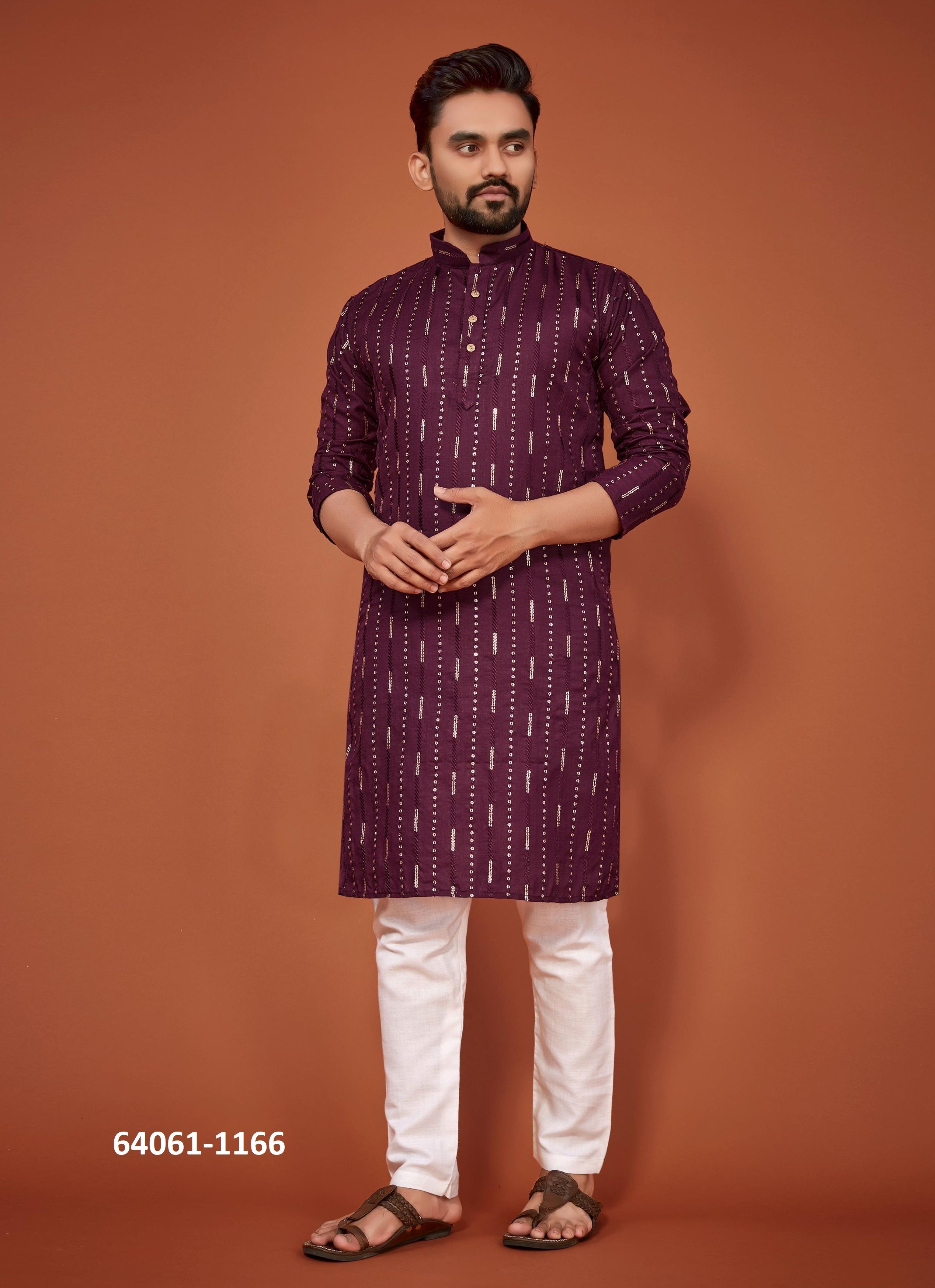 BAZIGAR - Catalog # 64061 (Set of 6 Men's Ethnic Wear) by Amdavadi Fashion