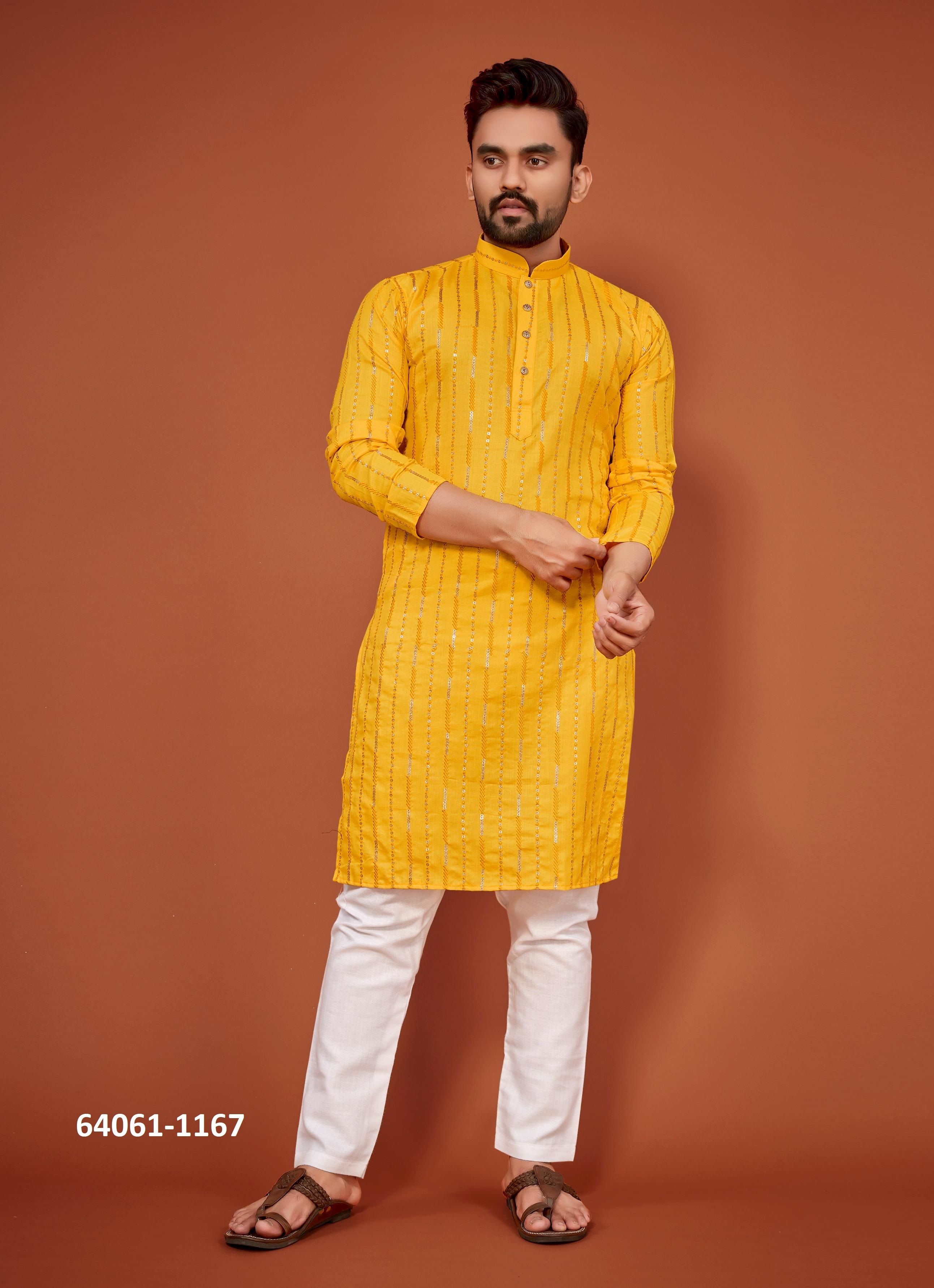 BAZIGAR - Catalog # 64061 (Set of 6 Men's Ethnic Wear) by Amdavadi Fashion
