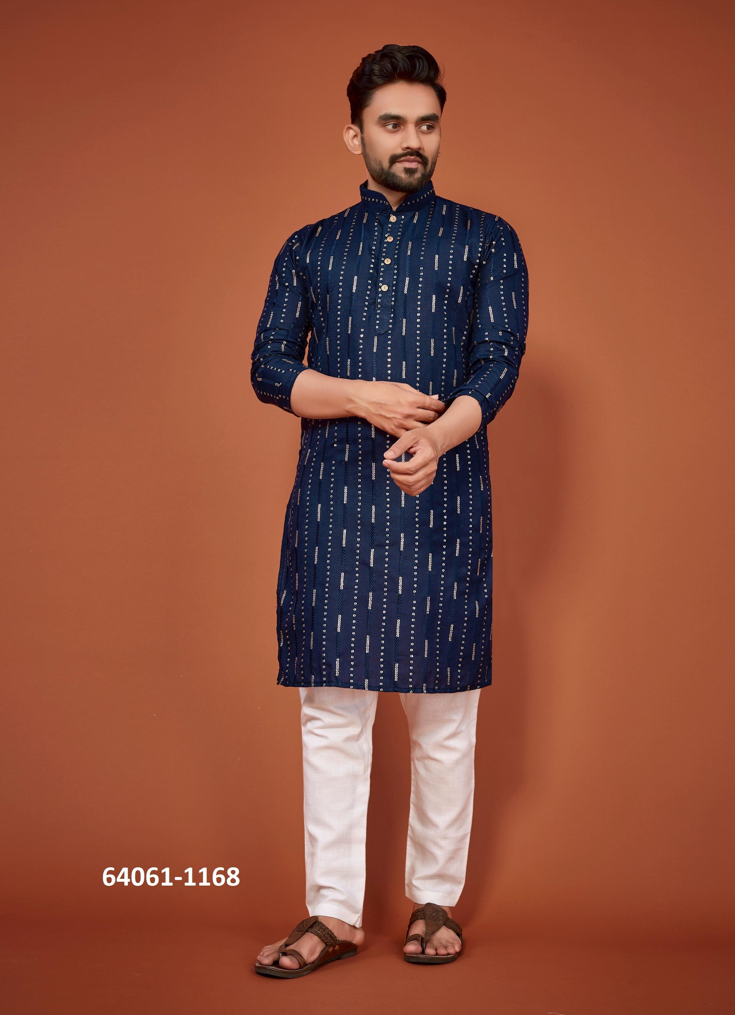BAZIGAR - Catalog # 64061 (Set of 6 Men's Ethnic Wear) by Amdavadi Fashion