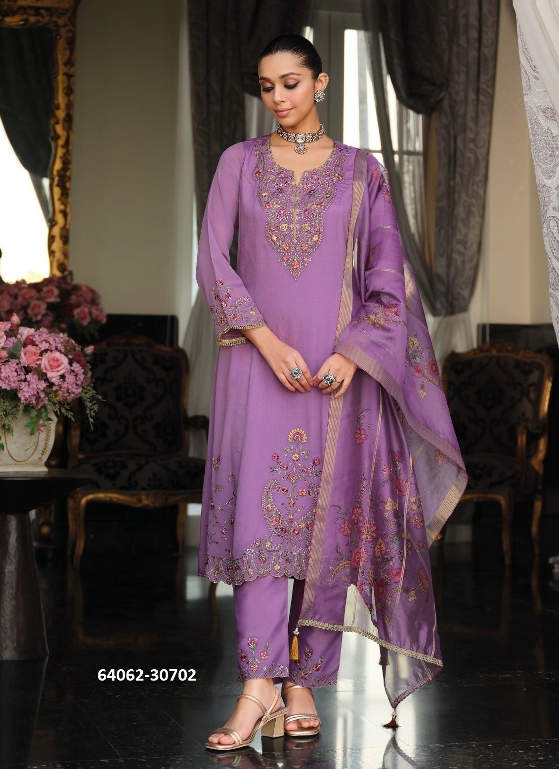 HELINA - Catalog # 64062 (Set of 4 Readymade Salwar Suits) by Lily & Lali
