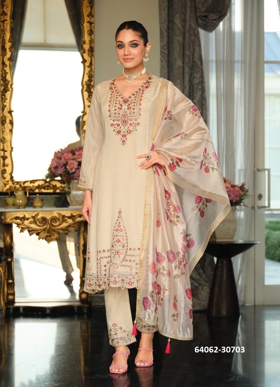 HELINA - Catalog # 64062 (Set of 4 Readymade Salwar Suits) by Lily & Lali