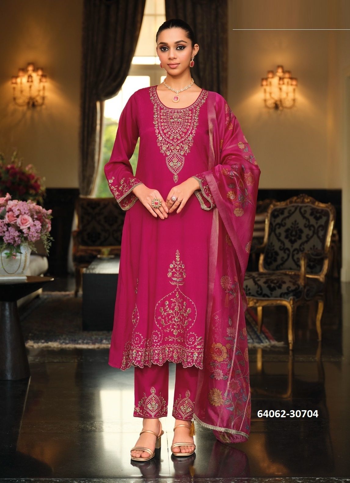 HELINA - Catalog # 64062 (Set of 4 Readymade Salwar Suits) by Lily & Lali