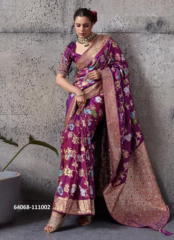 NAKSHI - Catalog # 64068 (Set of 4 Sarees) by S-Ethnic Lifestyle