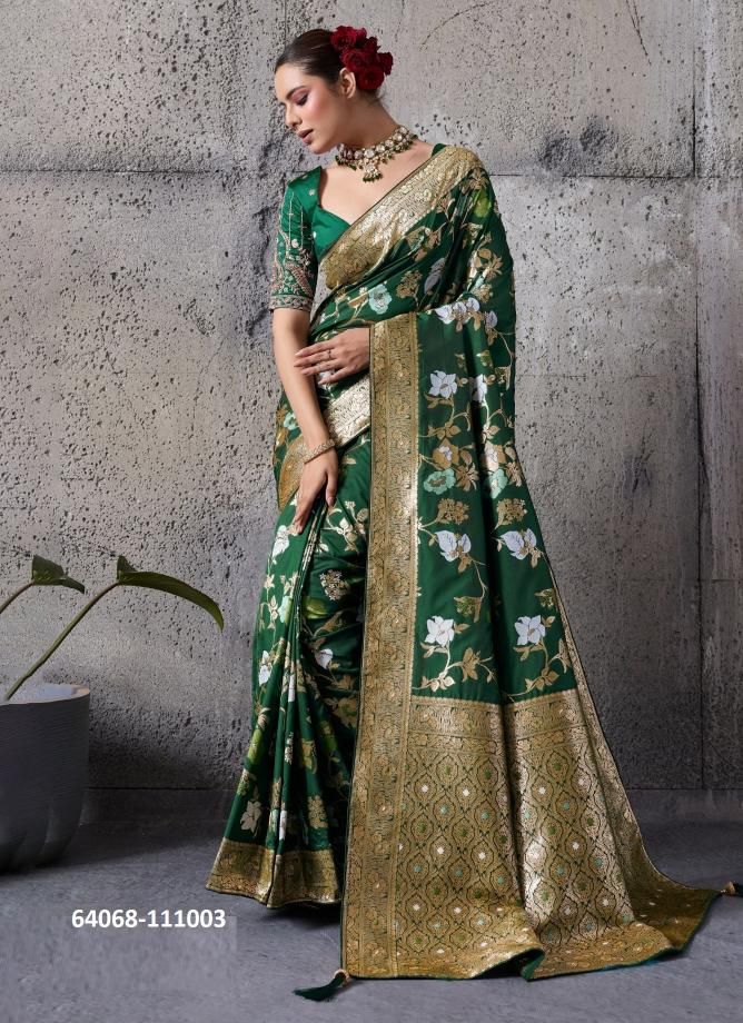 NAKSHI - Catalog # 64068 (Set of 4 Sarees) by S-Ethnic Lifestyle