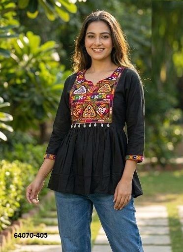 GAMTHI - Catalog # 64070 (Set of 5 Readymade Women's Kurtis / Tops) by Desi Muse