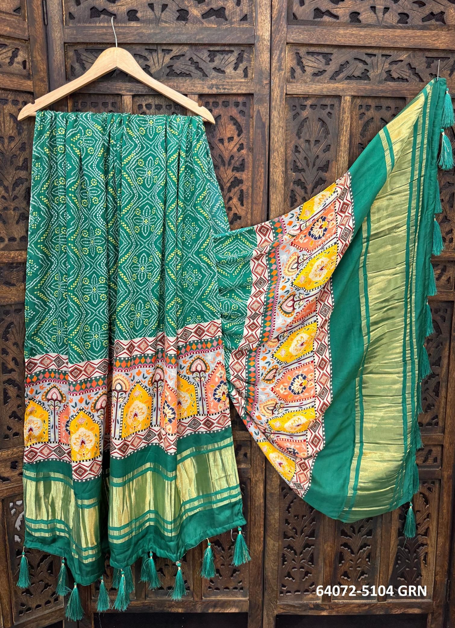 PURE GAJJI SILK PATOLA COLLECTIONS - Catalog # 64072 (Set of 8 Only Dupattas) by Desi Muse