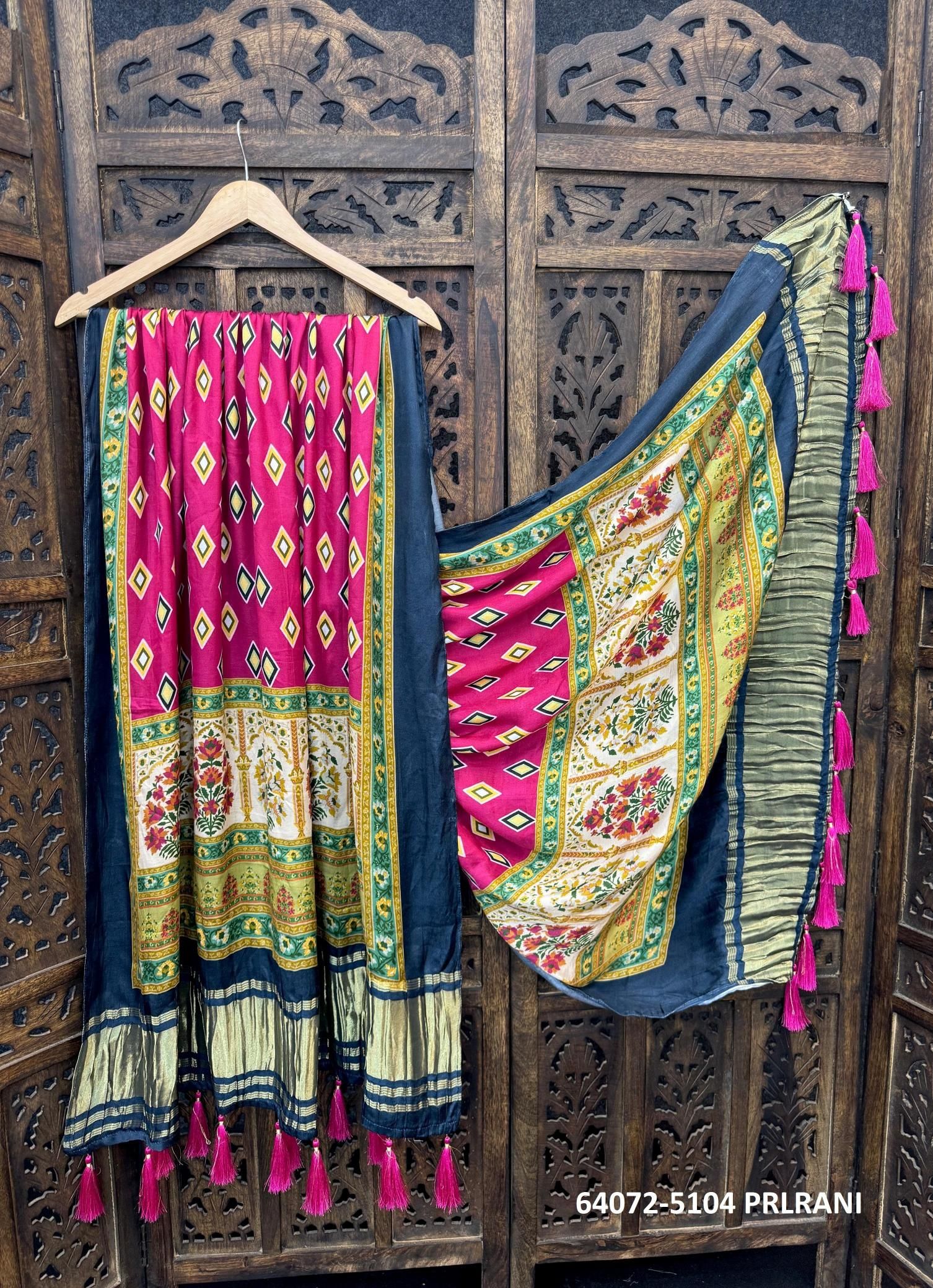 PURE GAJJI SILK PATOLA COLLECTIONS - Catalog # 64072 (Set of 8 Only Dupattas) by Desi Muse