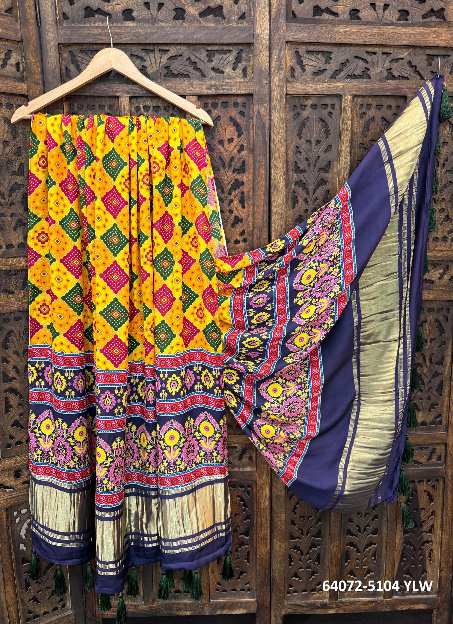 PURE GAJJI SILK PATOLA COLLECTIONS - Catalog # 64072 (Set of 8 Only Dupattas) by Desi Muse