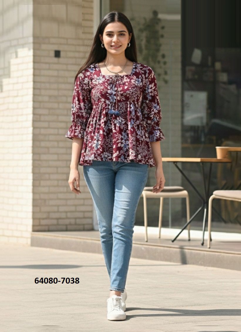 AVNI - Catalog # 64080 (Set of 6 Readymade Women's Kurtis / Tops) AVNI - Catalog # 64080 (Set of 6 Readymade Women's Kurtis / Tops)