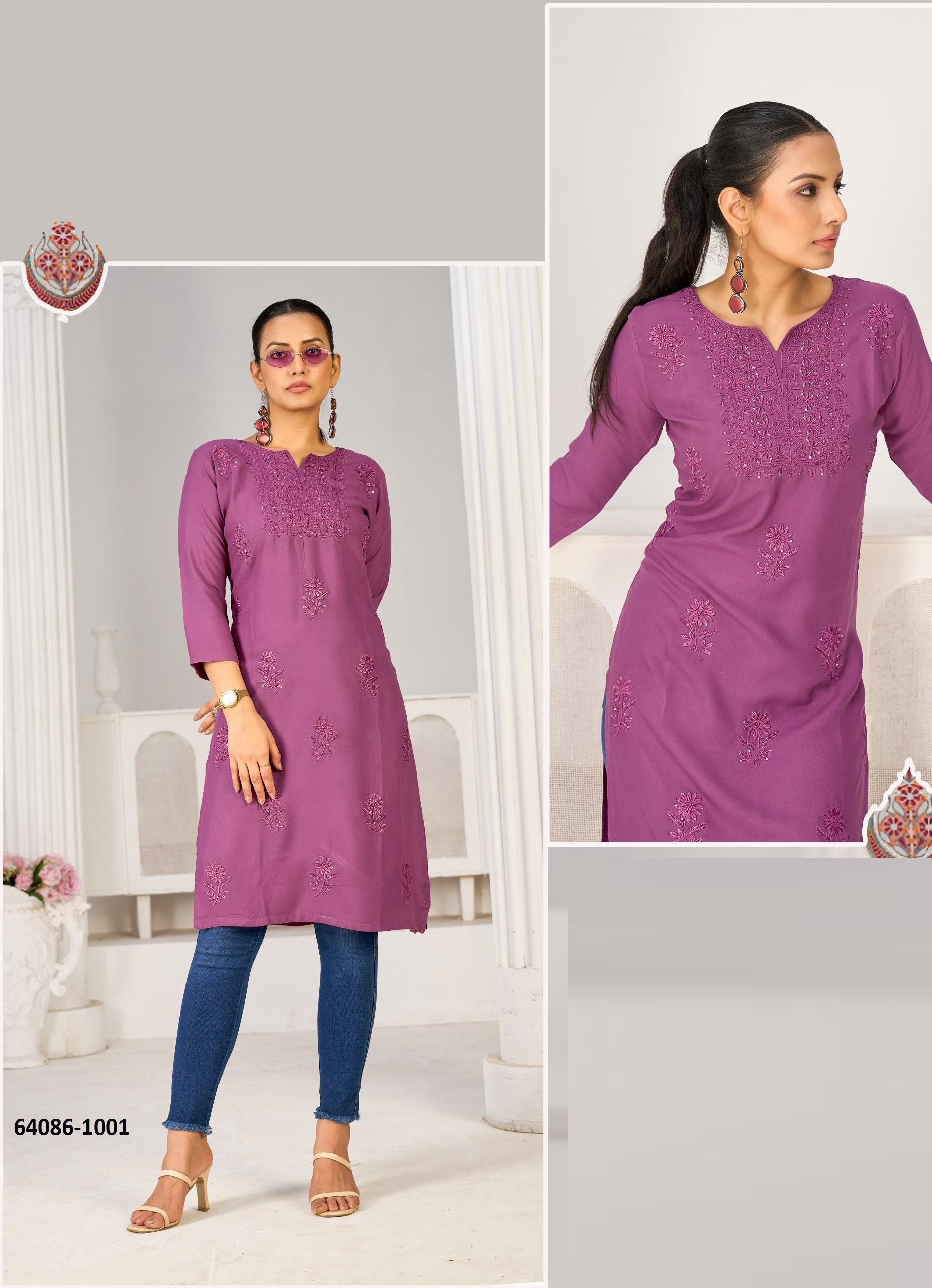 TEACHER - Catalog # 64086 (Set of 6 Readymade Women's Kurtis / Tops) TEACHER - Catalog # 64086 (Set of 6 Readymade Women's Kurtis / Tops)
