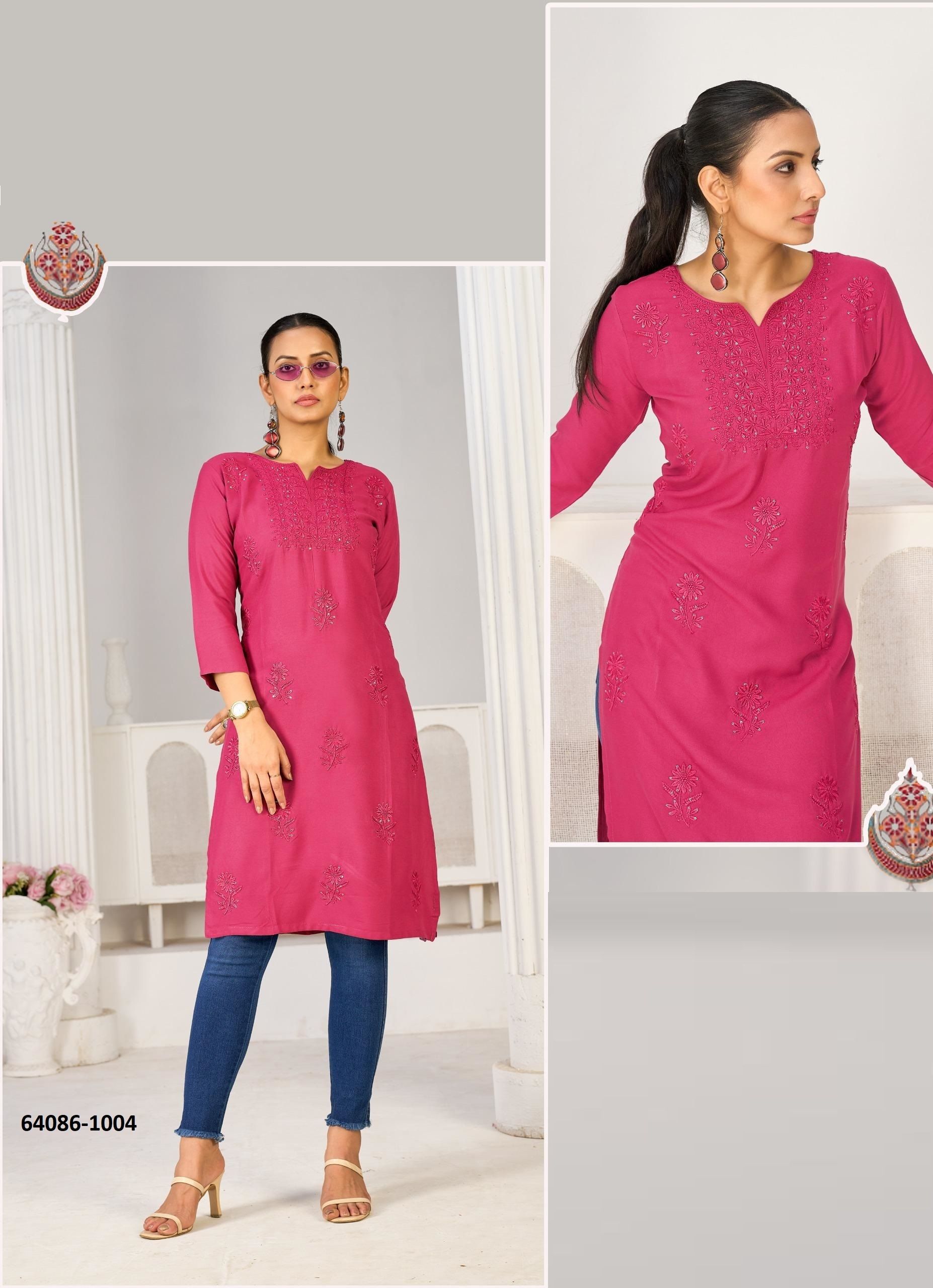 TEACHER - Catalog # 64086 (Set of 6 Readymade Women's Kurtis / Tops) TEACHER - Catalog # 64086 (Set of 6 Readymade Women's Kurtis / Tops)