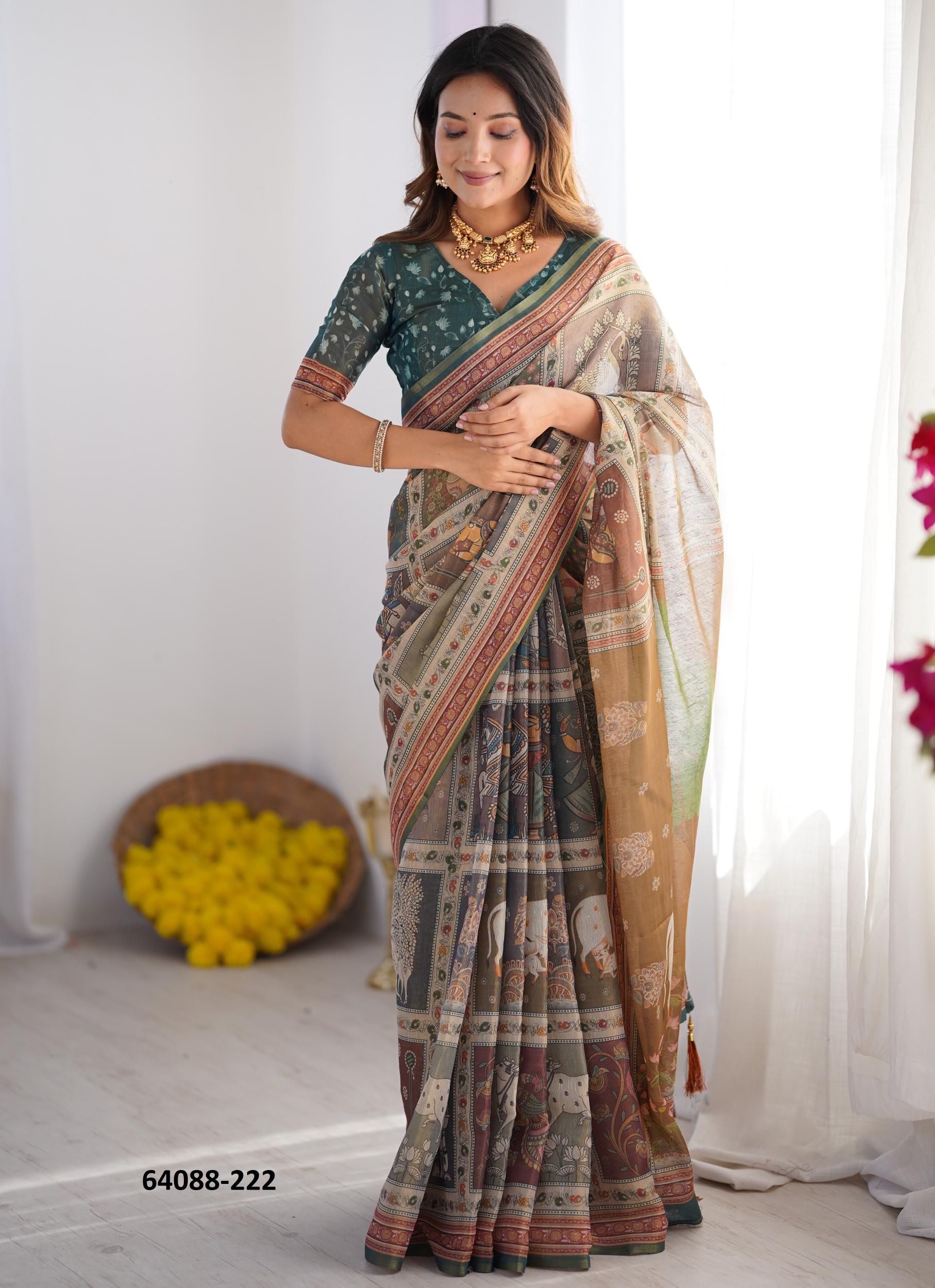 HANDLOOM COTTON SERIES 216-225 - Catalog # 64088 (Set of 10 Sarees) HANDLOOM COTTON SERIES 216-225 - Catalog # 64088 (Set of 10 Sarees)