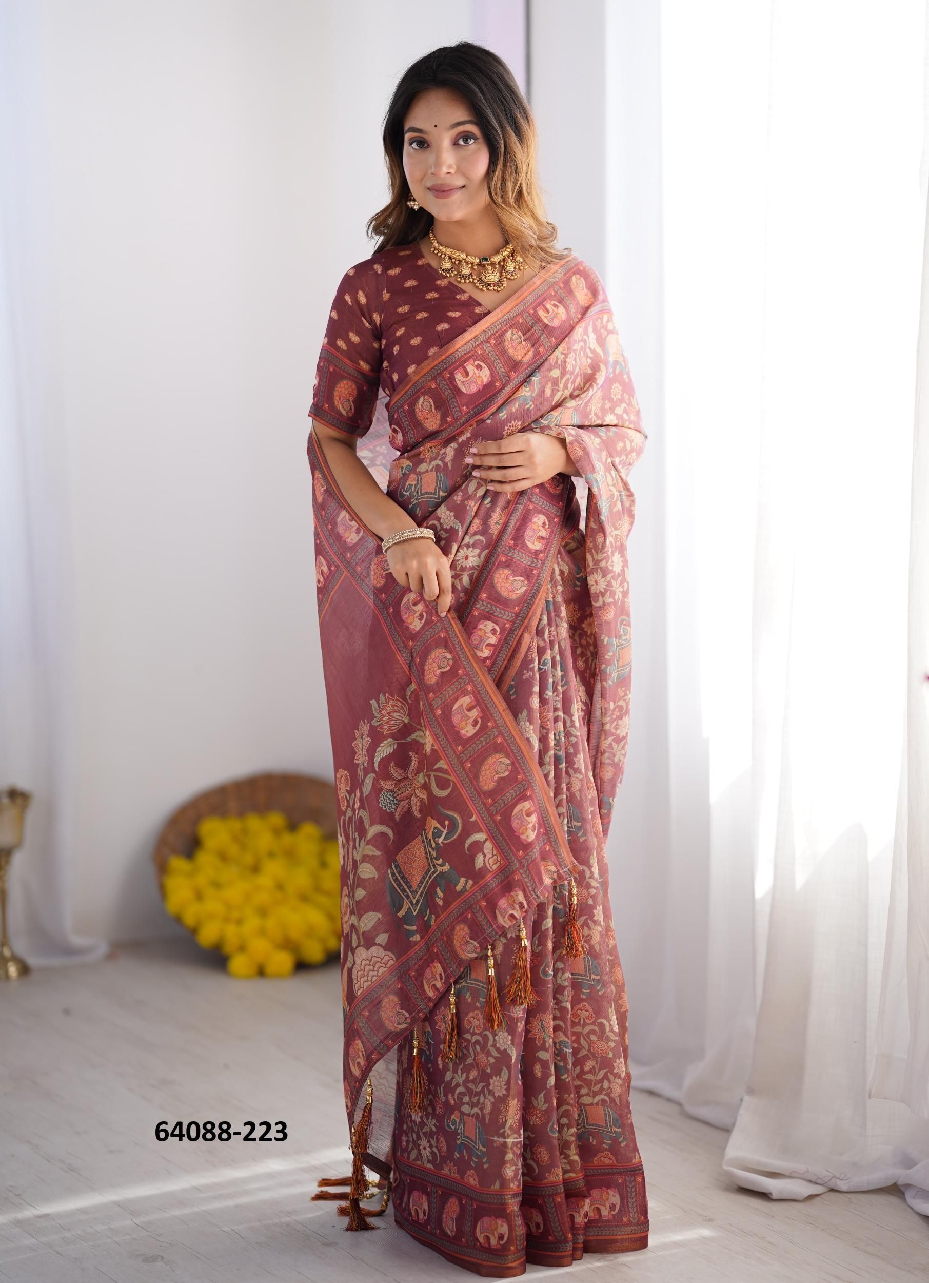 HANDLOOM COTTON SERIES 216-225 - Catalog # 64088 (Set of 10 Sarees) HANDLOOM COTTON SERIES 216-225 - Catalog # 64088 (Set of 10 Sarees)