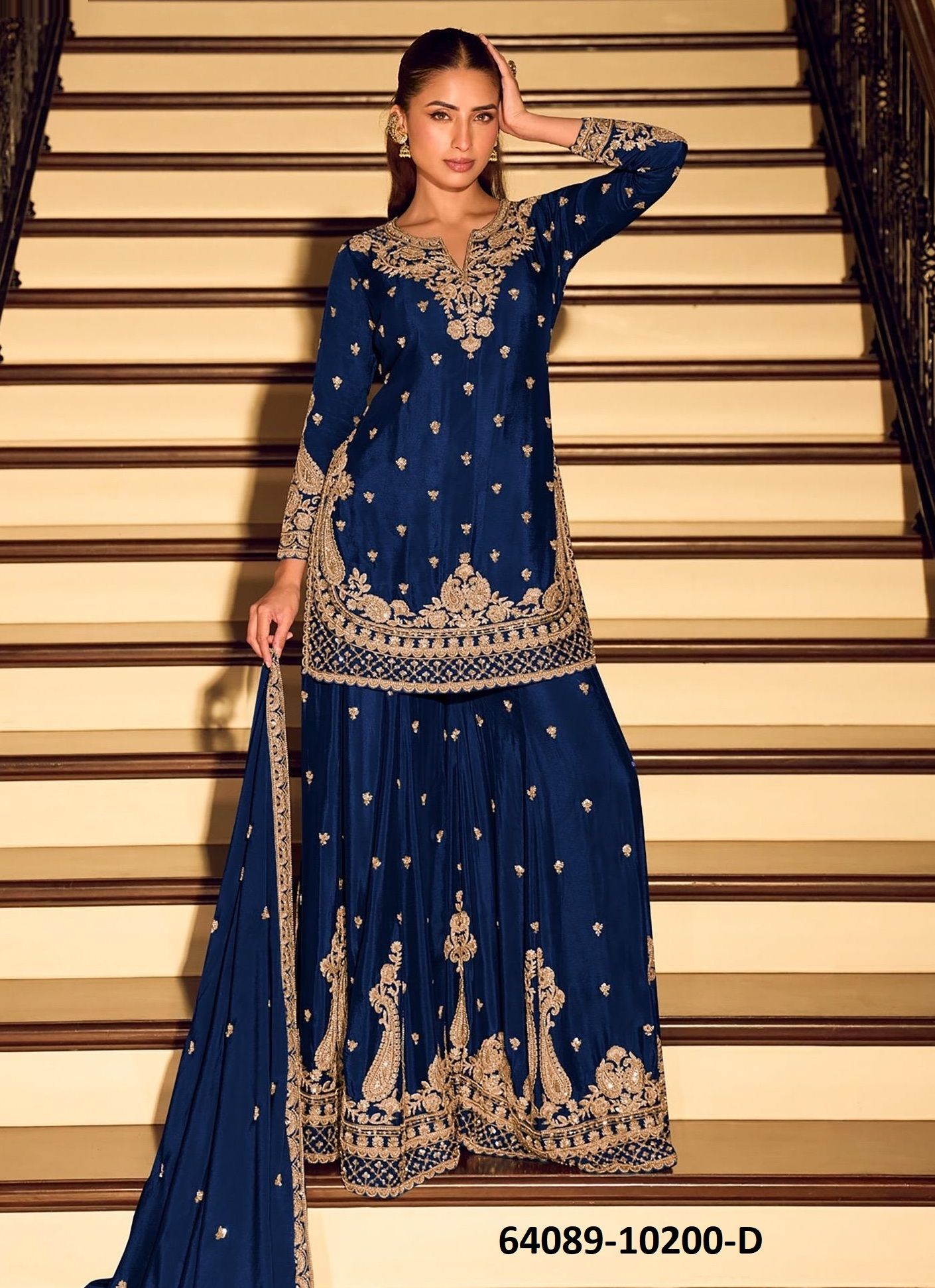 KANCHAN GOLD - Catalog # 64089 (Set of 4 Readymade Salwar Suits)