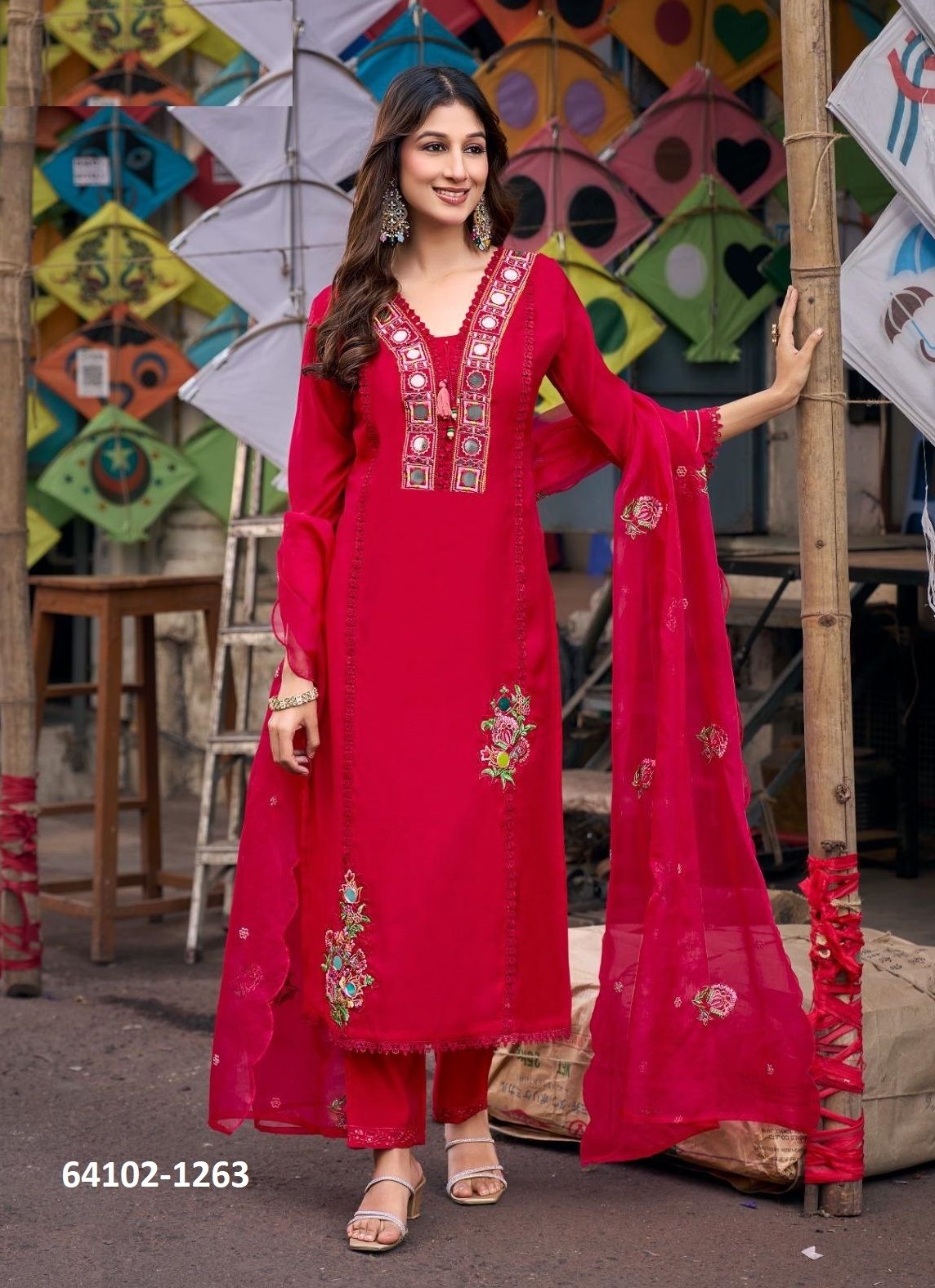 MIRROR - Catalog # 64102 (Set of 4 Readymade Salwar Suits) MIRROR - Catalog # 64102 (Set of 4 Readymade Salwar Suits)