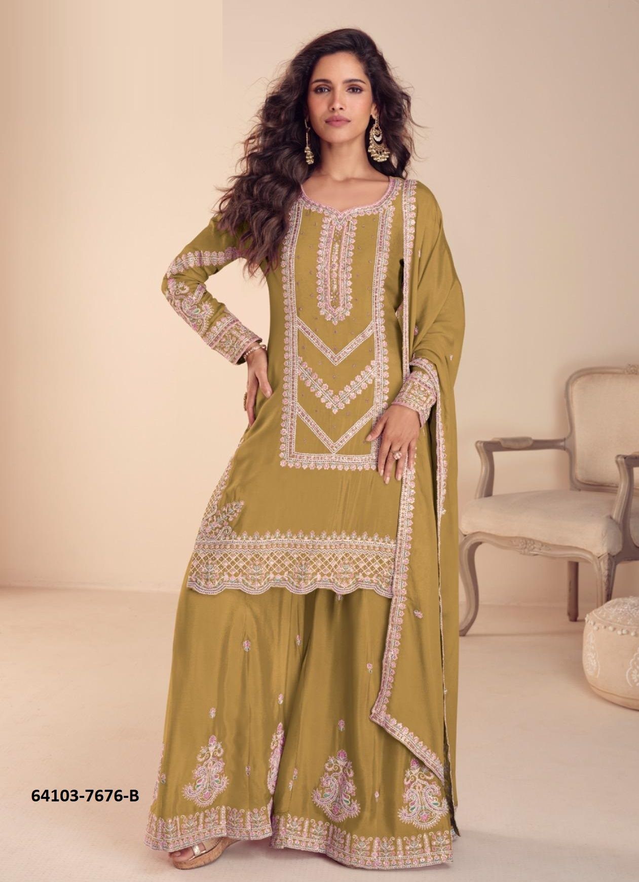 SAACHI - Catalog # 64103 (Set of 3 Readymade Salwar Suits)
