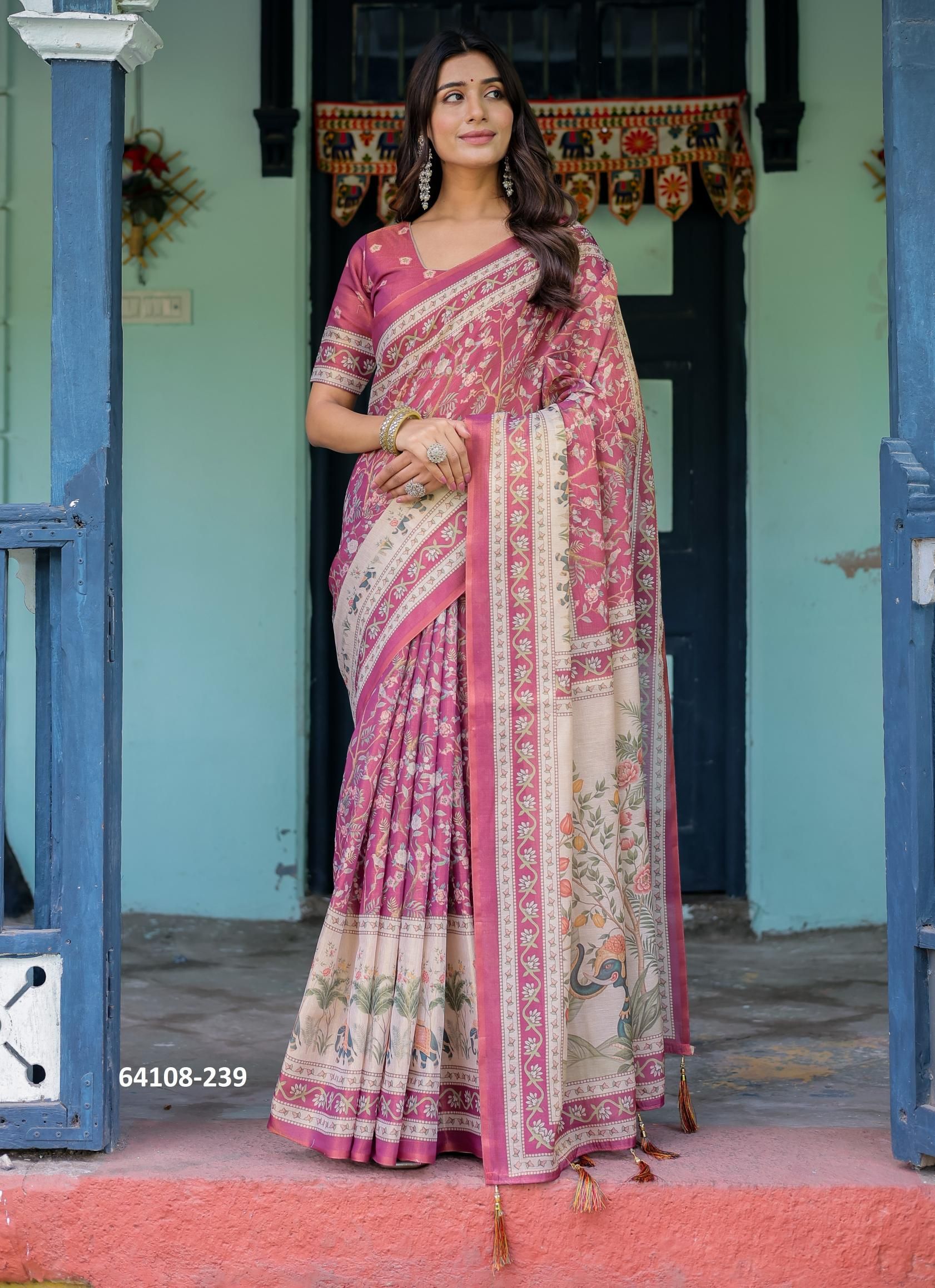 HANDLOOM COTTON SERIES 236-245 - Catalog # 64108 (Set of 10 Sarees)