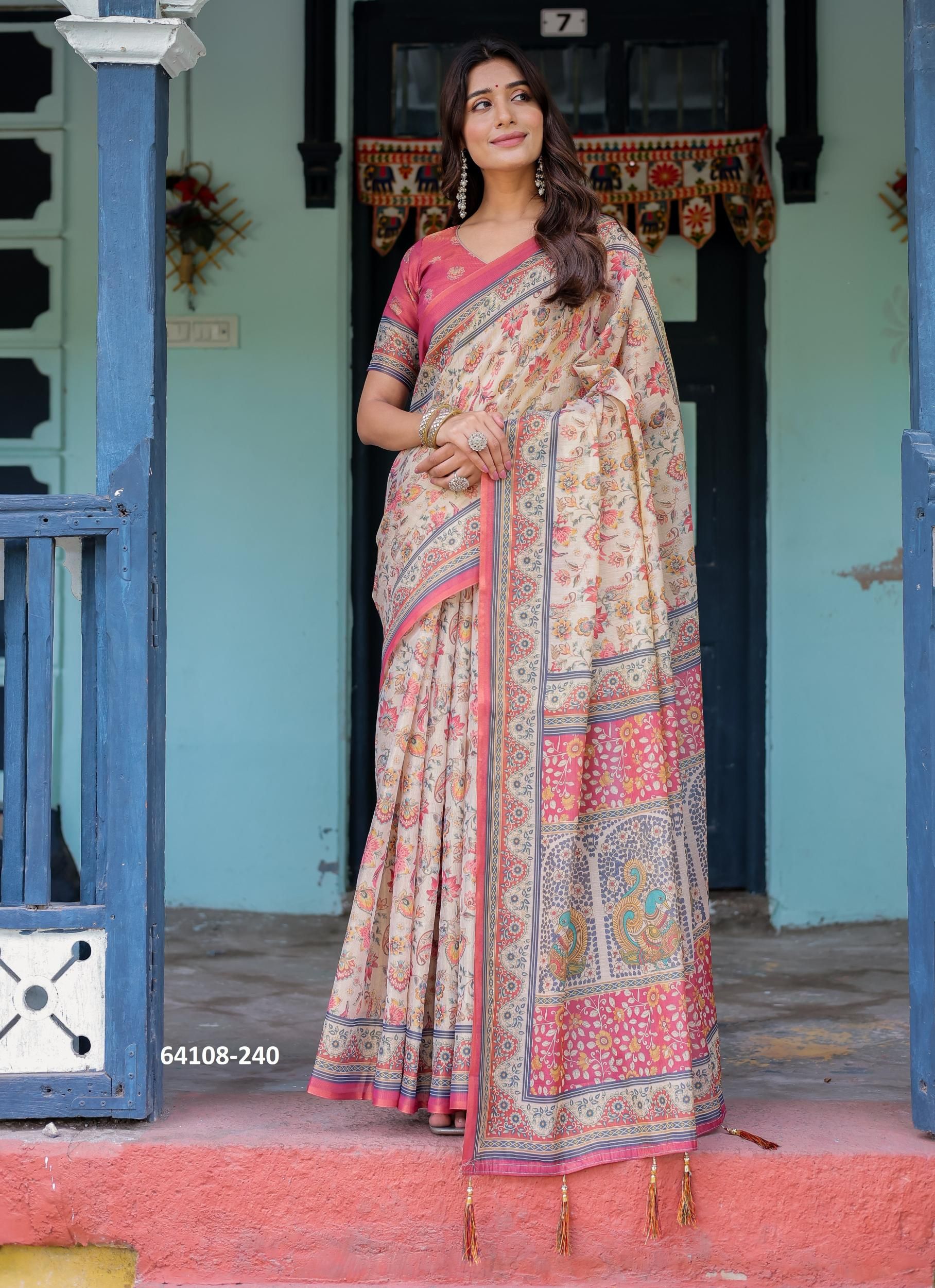 HANDLOOM COTTON SERIES 236-245 - Catalog # 64108 (Set of 10 Sarees)
