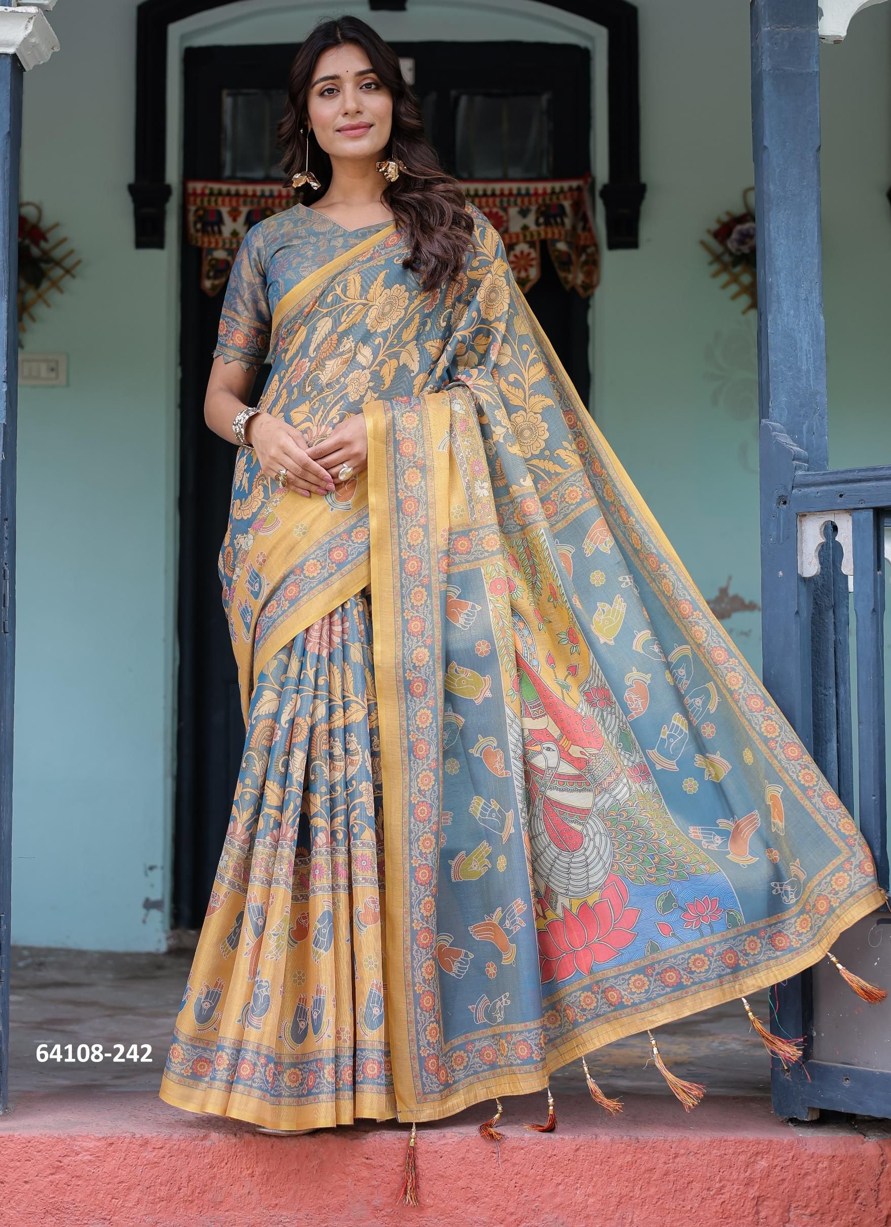 HANDLOOM COTTON SERIES 236-245 - Catalog # 64108 (Set of 10 Sarees)