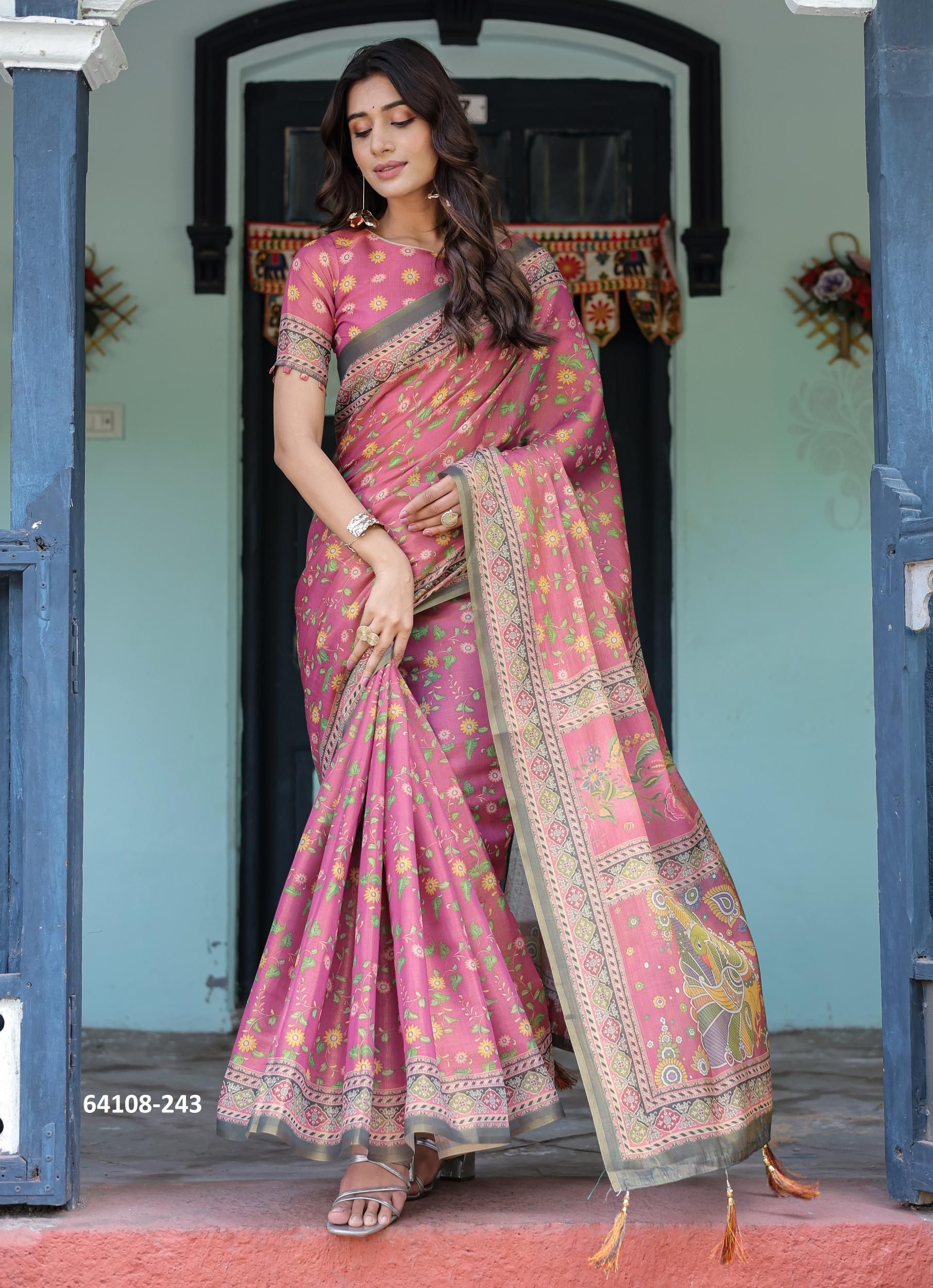 HANDLOOM COTTON SERIES 236-245 - Catalog # 64108 (Set of 10 Sarees)