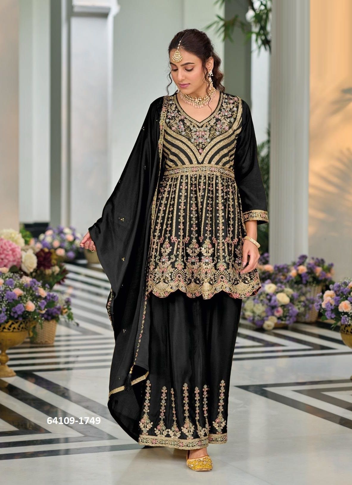 BARBIE 4 - BLACK & WHITE - Catalog # 64109 (Set of 2 Readymade Salwar Suits) BARBIE 4 - BLACK & WHITE - Catalog # 64109 (Set of 2 Readymade Salwar Suits)