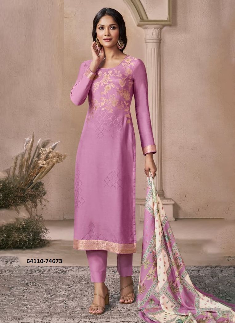NAVYA 3 - Catalog # 64110 (Set of 4 Semi-Stitched / Un-Stitched Suits)