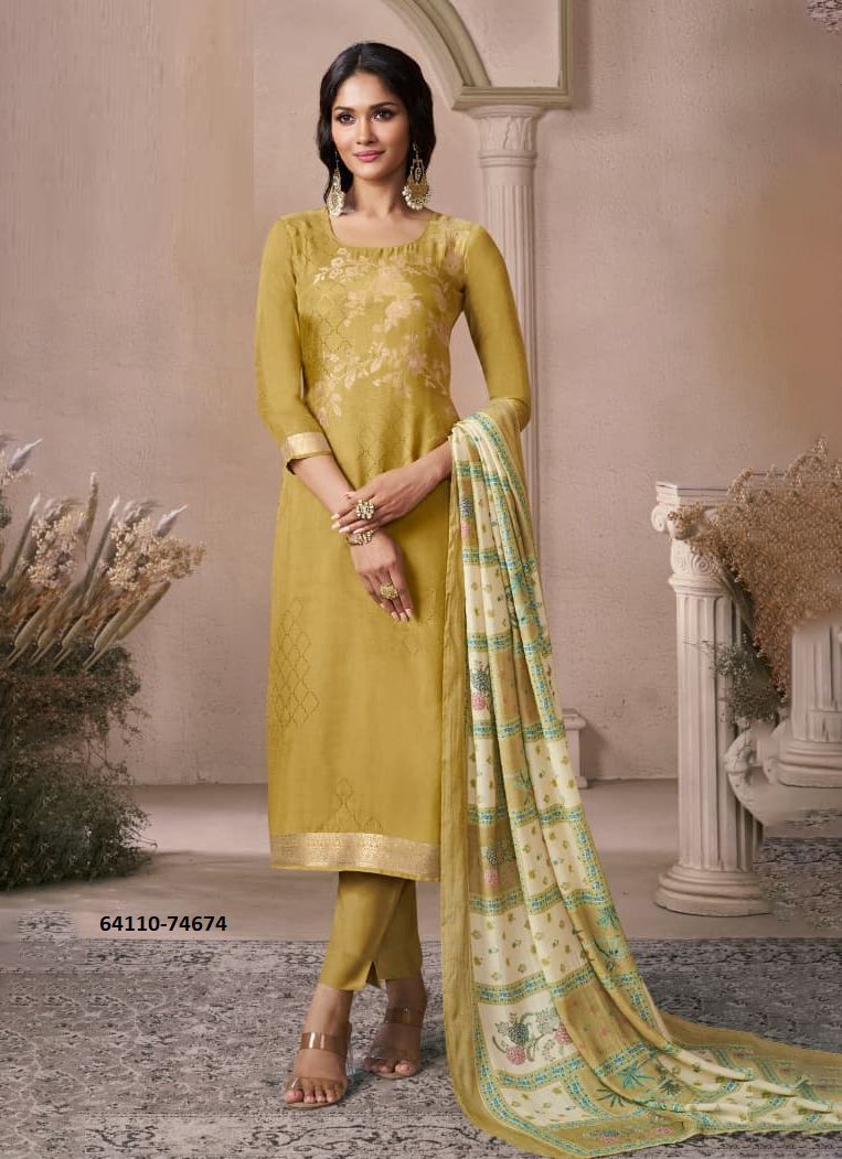 NAVYA 3 - Catalog # 64110 (Set of 4 Semi-Stitched / Un-Stitched Suits)