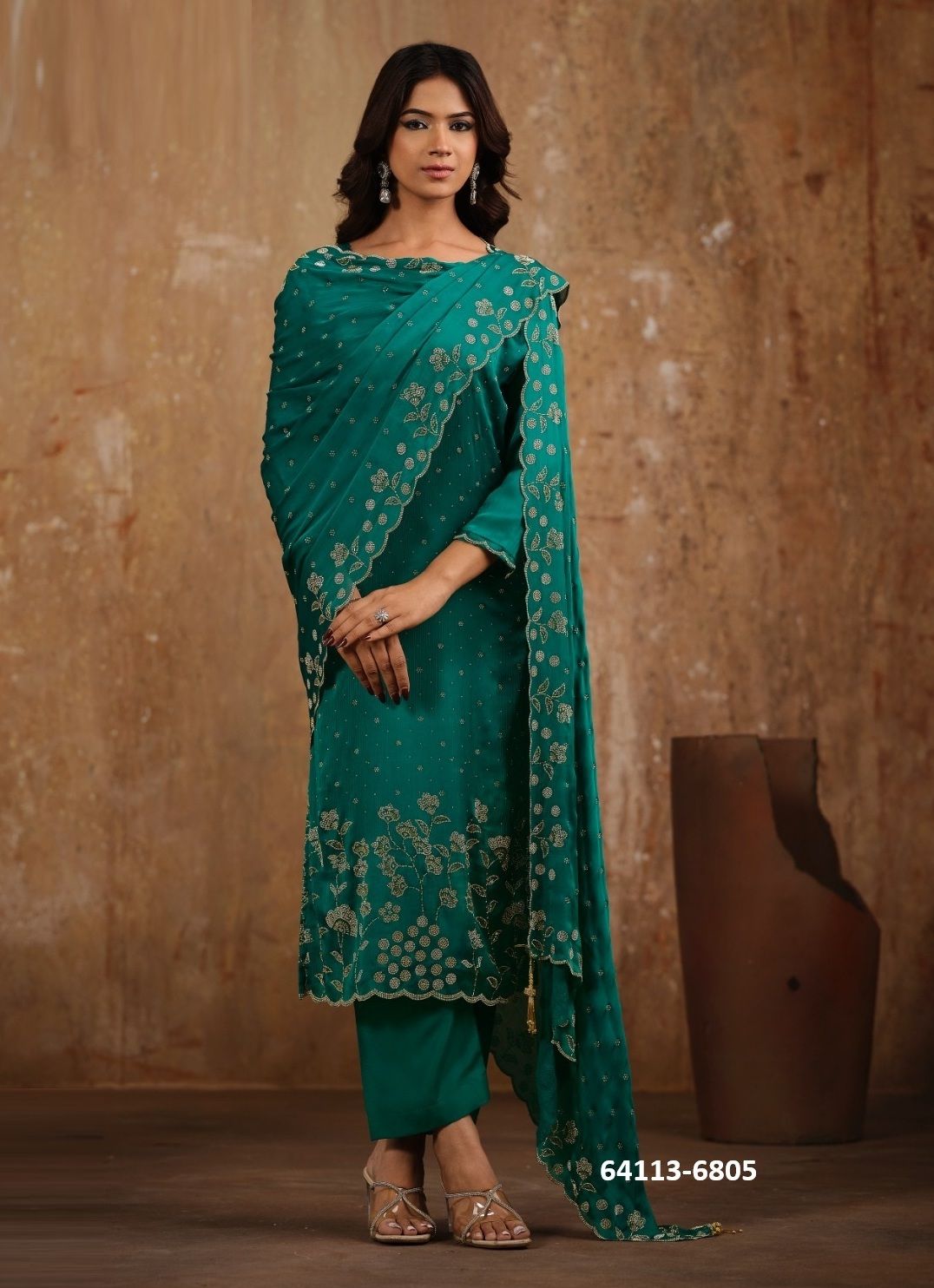 IMPERIAL - Catalog # 64113 (Set of 6 Semi-Stitched / Un-Stitched Suits)