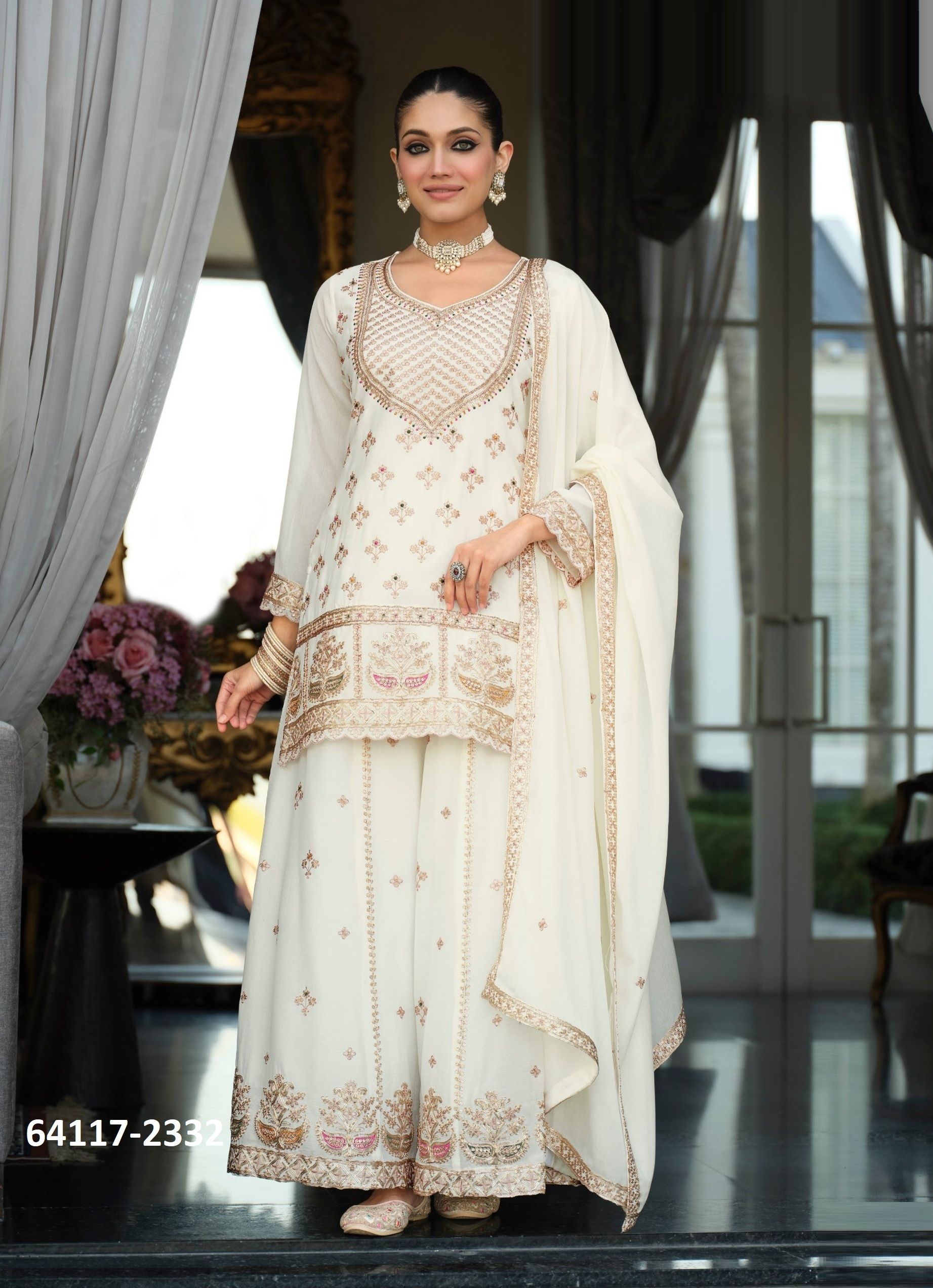 RANGOLI - BLACK & WHITE - Catalog # 64117 (Set of 2 Readymade Salwar Suits) RANGOLI - BLACK & WHITE - Catalog # 64117 (Set of 2 Readymade Salwar Suits)