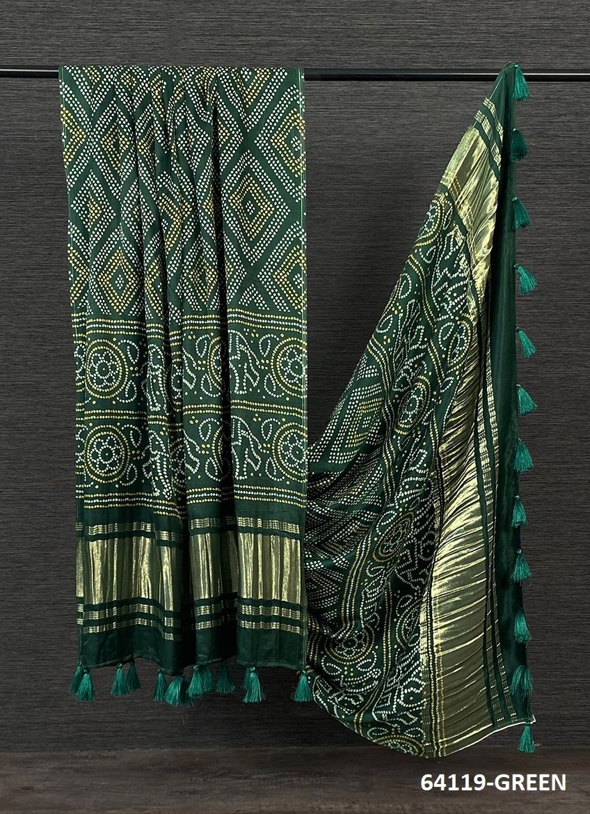PURE GAJJI SILK BANDHANI PRINTS - Catalog # 64119 (Set of 7 Only Dupattas) PURE GAJJI SILK BANDHANI PRINTS - Catalog # 64119 (Set of 7 Only Dupattas)