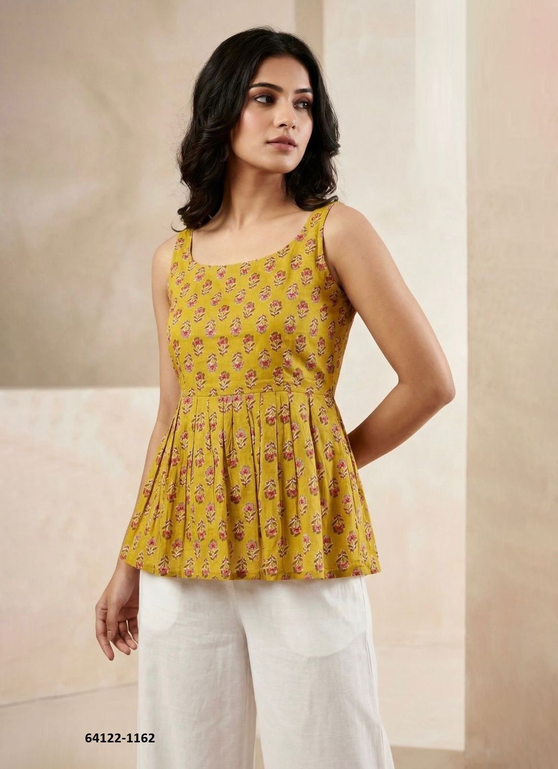 SUMMER SLEEVELESS TOPS - Catalog # 64122 (Set of 8 Readymade Women's Kurtis / Tops)