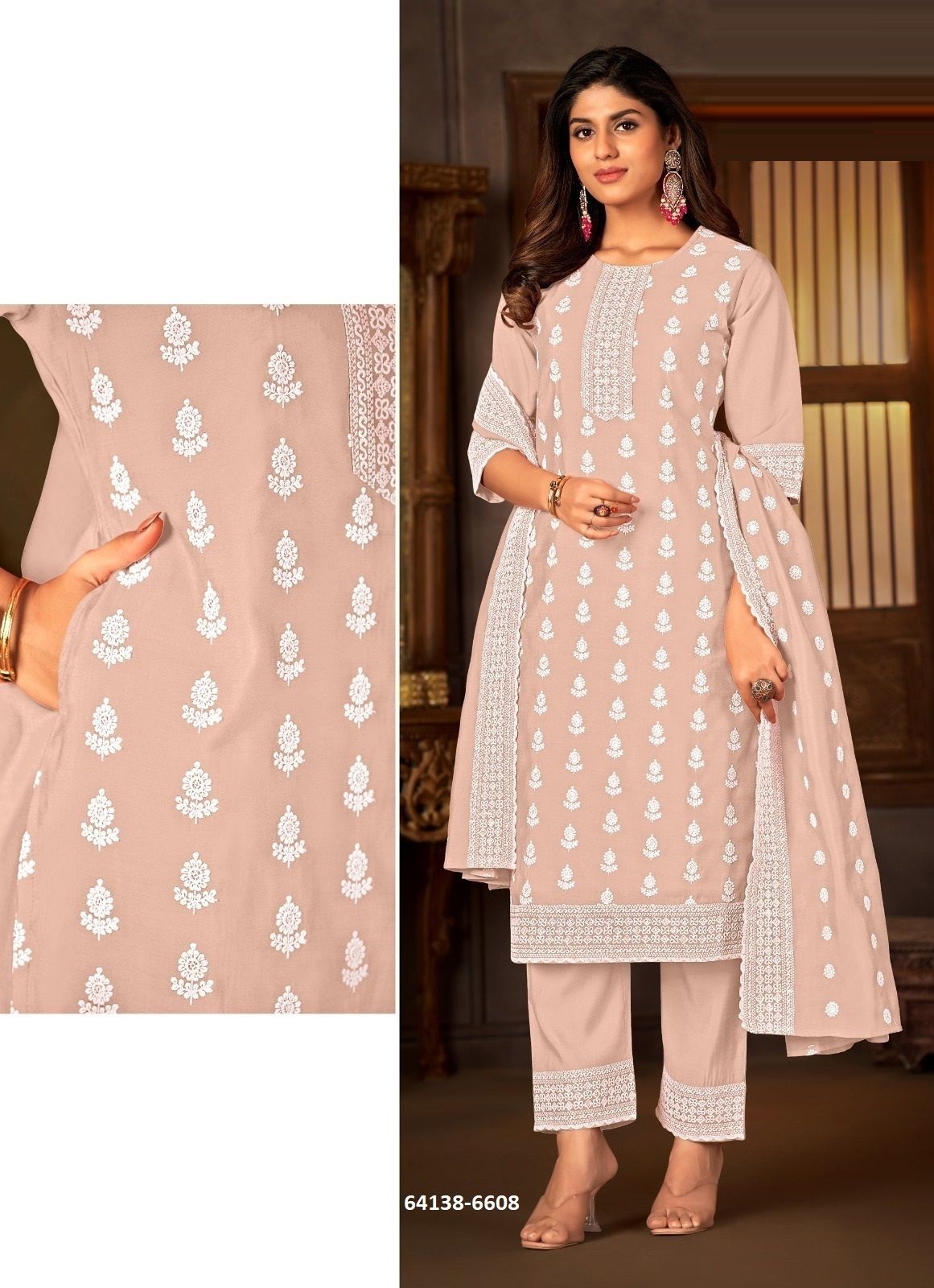 ZARA 3 - Catalog # 64138 (Set of 4 SIZE-SETS [Readymade Salwar Suits])
