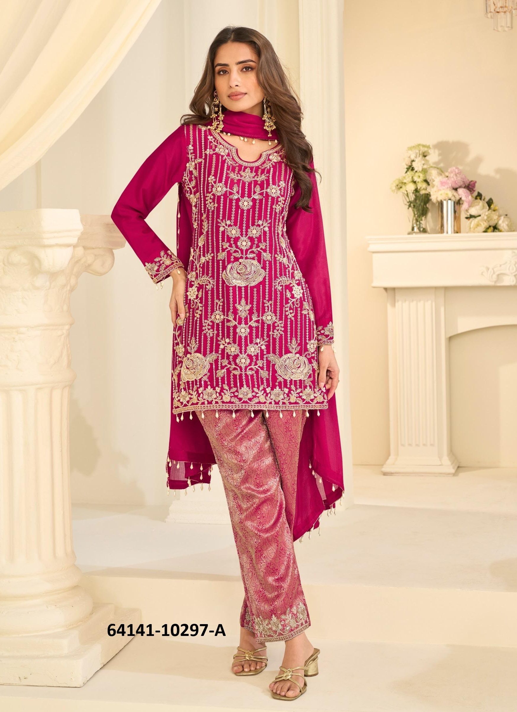 JACQUARD BEADS COLLECTION - Catalog # 64141 (Set of 9 Readymade Salwar Suits) JACQUARD BEADS COLLECTION - Catalog # 64141 (Set of 9 Readymade Salwar Suits)