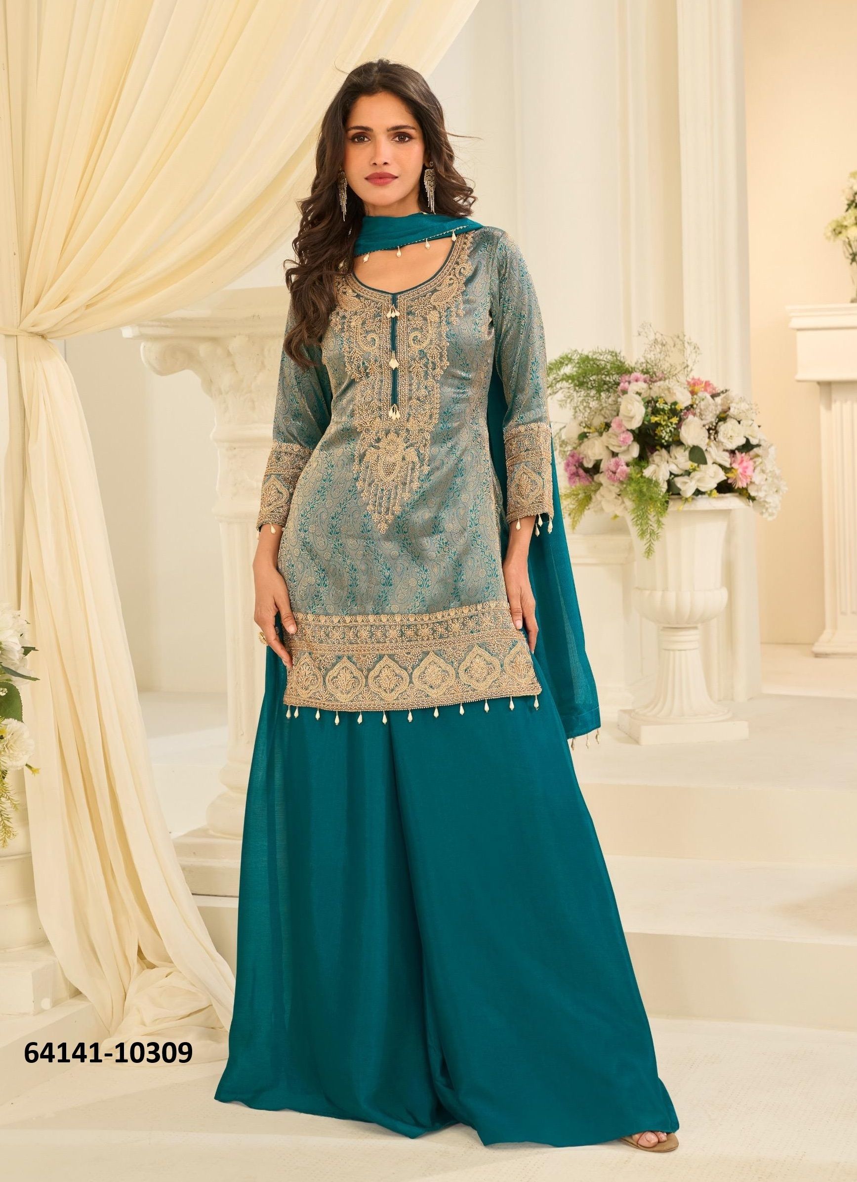 JACQUARD BEADS COLLECTION - Catalog # 64141 (Set of 9 Readymade Salwar Suits) JACQUARD BEADS COLLECTION - Catalog # 64141 (Set of 9 Readymade Salwar Suits)