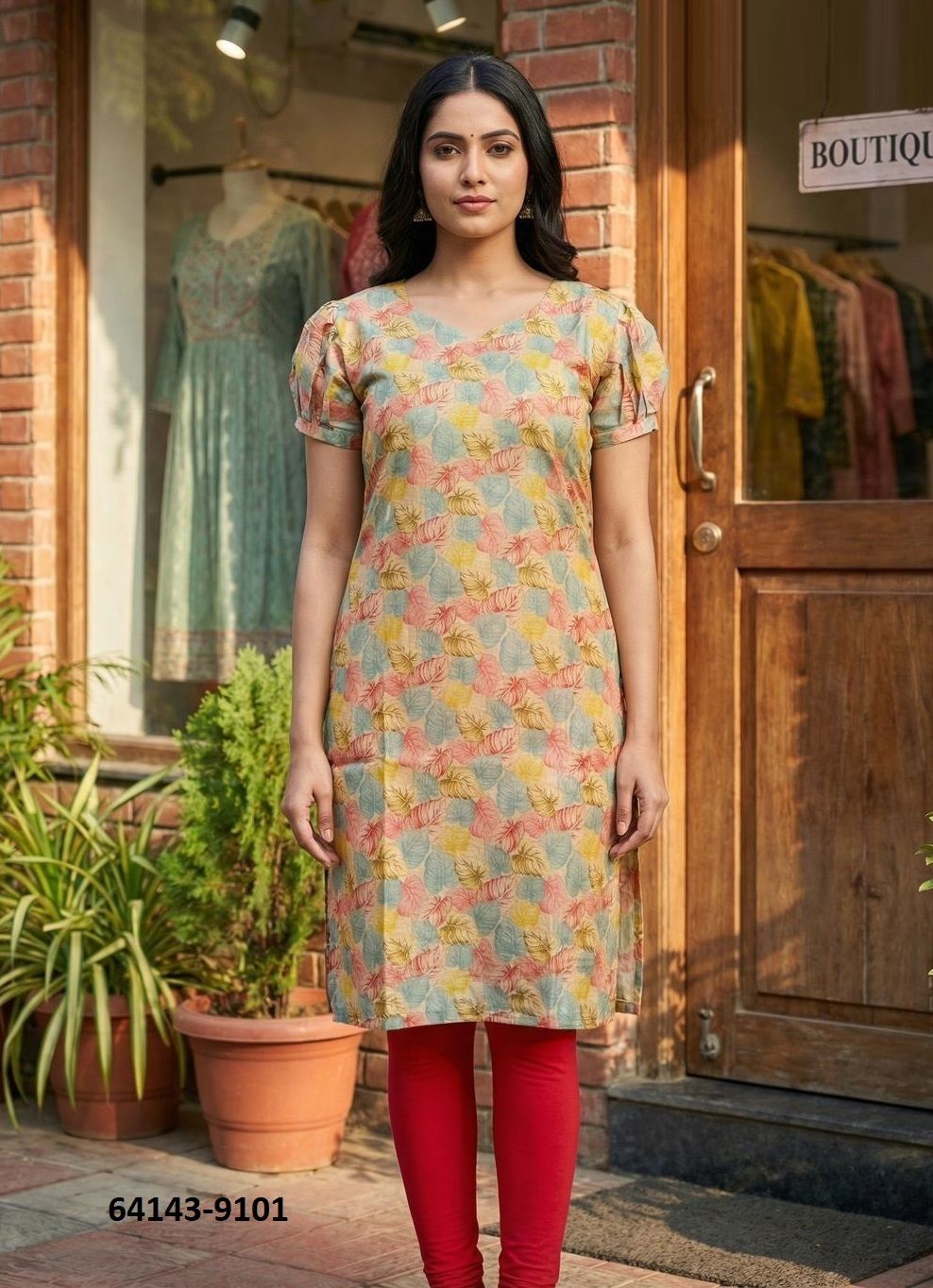 RASHMIKA - Catalog # 64143 (Set of 7 Readymade Women's Kurtis / Tops) RASHMIKA - Catalog # 64143 (Set of 7 Readymade Women's Kurtis / Tops)