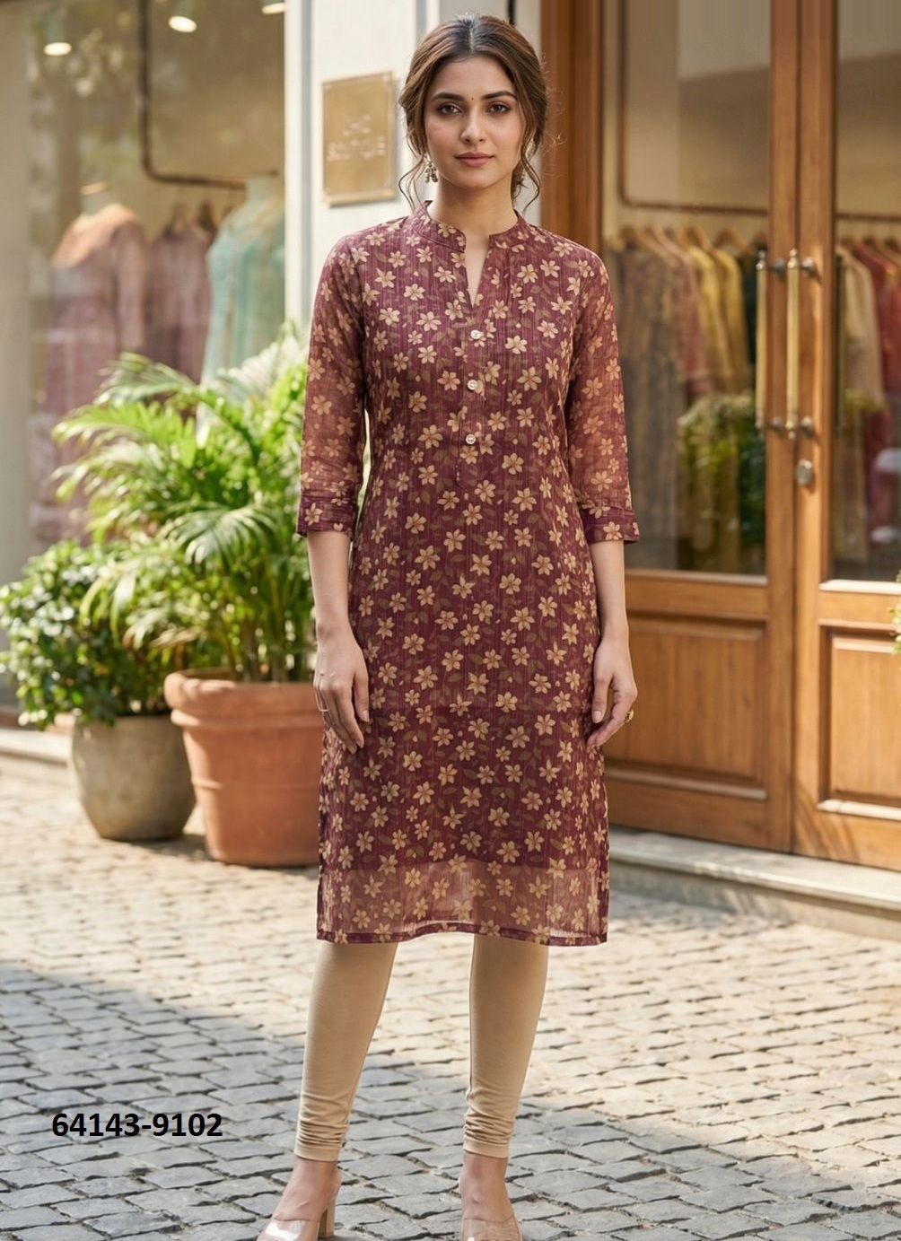 RASHMIKA - Catalog # 64143 (Set of 7 Readymade Women's Kurtis / Tops) RASHMIKA - Catalog # 64143 (Set of 7 Readymade Women's Kurtis / Tops)