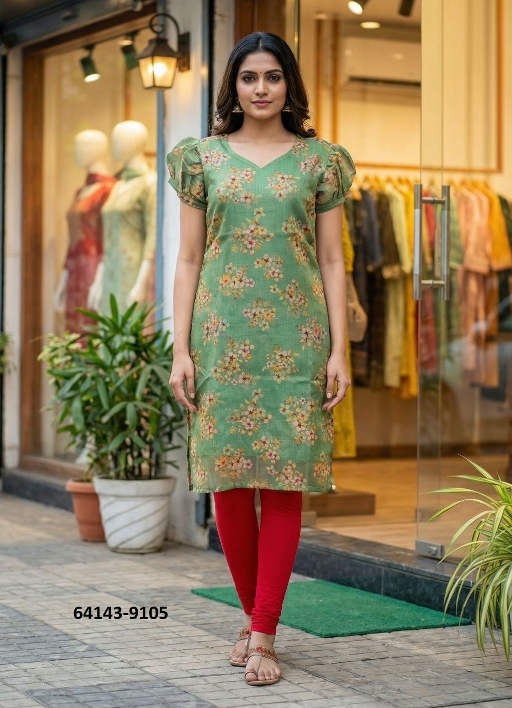 RASHMIKA - Catalog # 64143 (Set of 7 Readymade Women's Kurtis / Tops) RASHMIKA - Catalog # 64143 (Set of 7 Readymade Women's Kurtis / Tops)