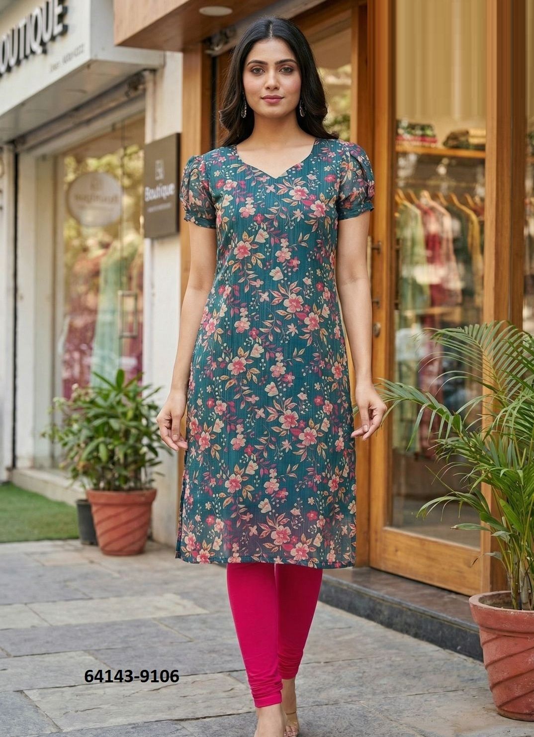RASHMIKA - Catalog # 64143 (Set of 7 Readymade Women's Kurtis / Tops) RASHMIKA - Catalog # 64143 (Set of 7 Readymade Women's Kurtis / Tops)