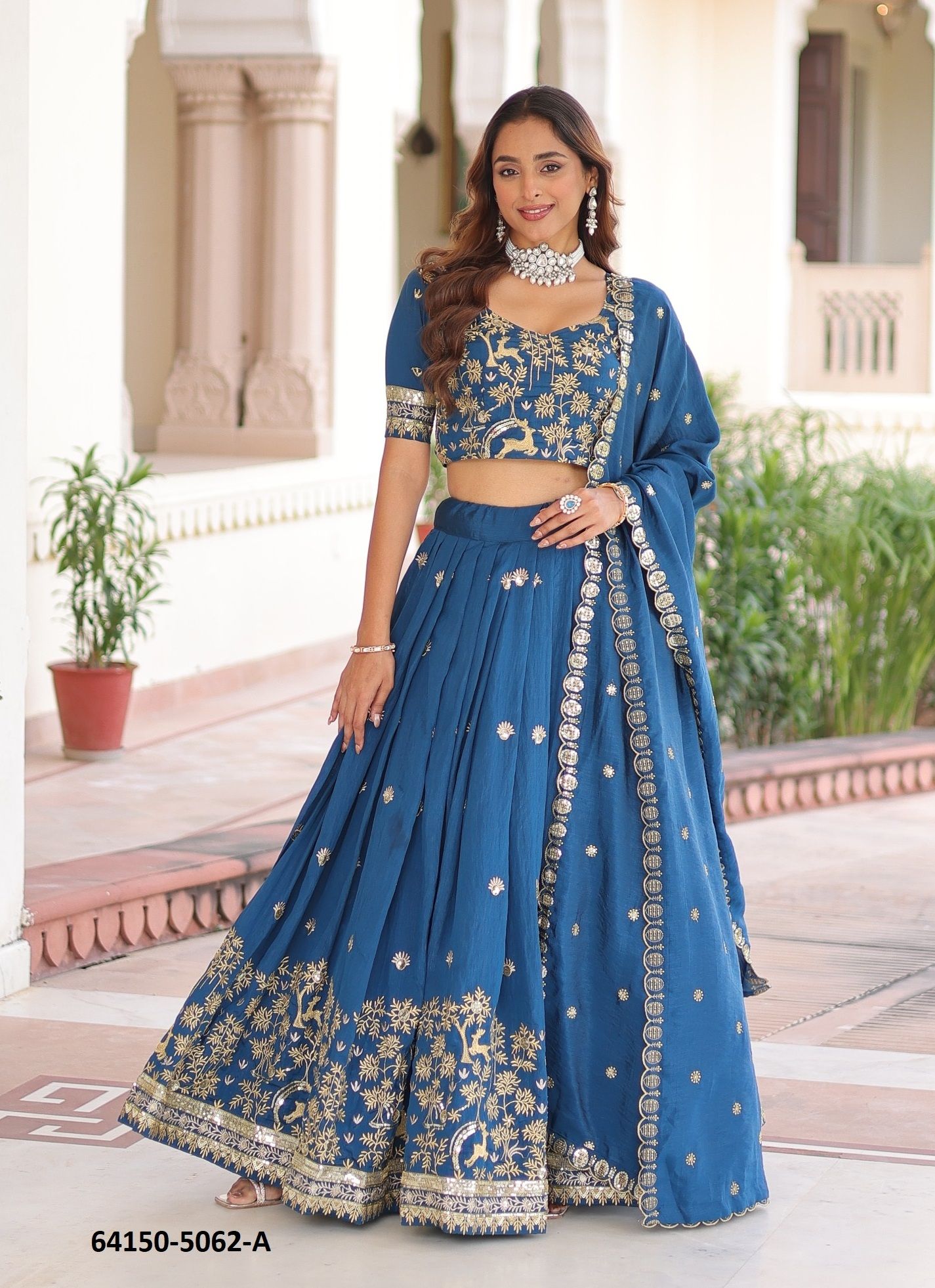 SERIES 5062 - Catalog # 64150 (Set of 2 Semi-Stitched Lehengas) SERIES 5062 - Catalog # 64150 (Set of 2 Semi-Stitched Lehengas)