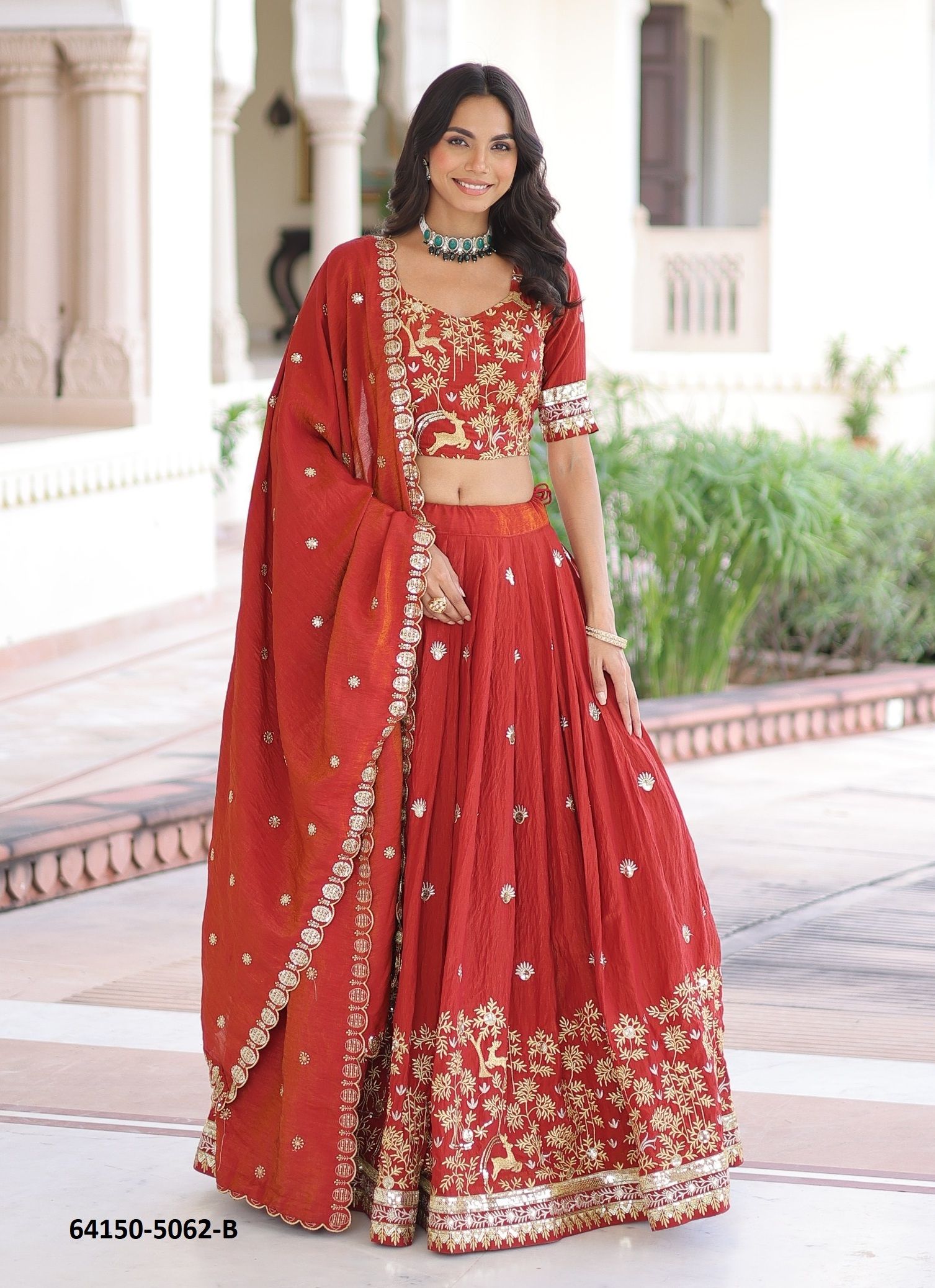 SERIES 5062 - Catalog # 64150 (Set of 2 Semi-Stitched Lehengas) SERIES 5062 - Catalog # 64150 (Set of 2 Semi-Stitched Lehengas)