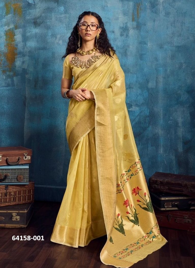 KORRA TISSUE PAITHANI - Catalog # 64158 (Set of 6 Sarees) KORRA TISSUE PAITHANI - Catalog # 64158 (Set of 6 Sarees)