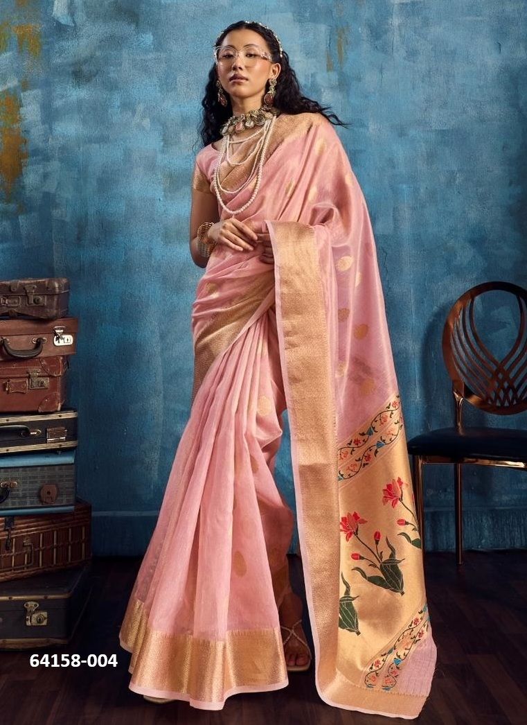 KORRA TISSUE PAITHANI - Catalog # 64158 (Set of 6 Sarees) KORRA TISSUE PAITHANI - Catalog # 64158 (Set of 6 Sarees)