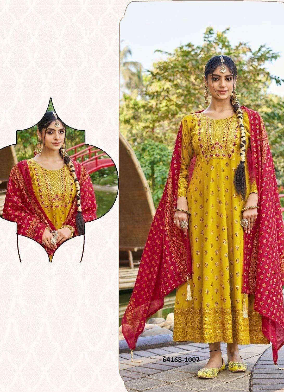 MASAKALI - Catalog # 64168 (Set of 7 Readymade Women's Kurtis / Tops)