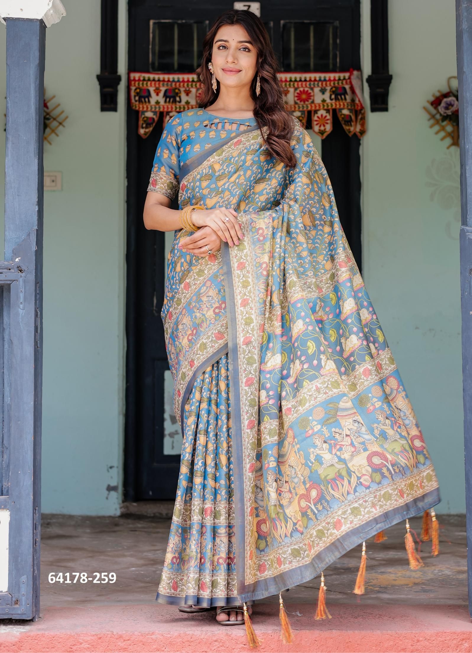 HANDLOOM COTTON SERIES 256 - Catalog # 64178 (Set of 10 Sarees)