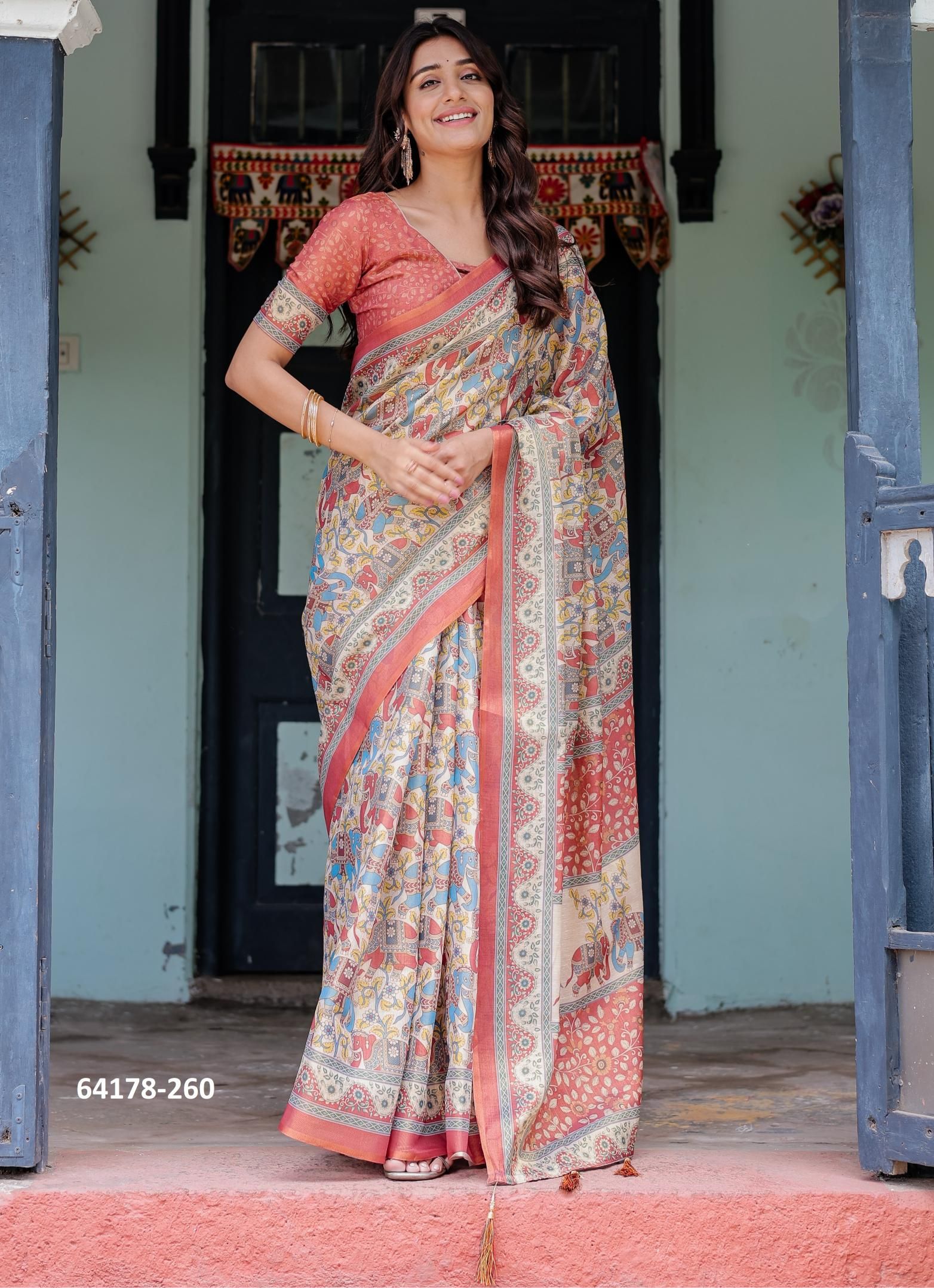 HANDLOOM COTTON SERIES 256 - Catalog # 64178 (Set of 10 Sarees)