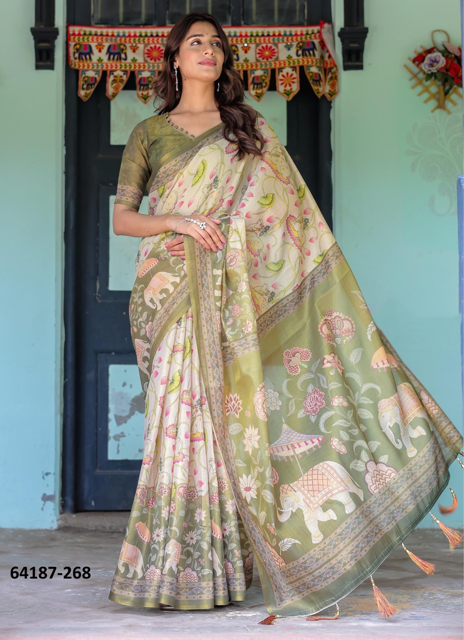 HANDLOOM COTTON SERIES 266-275 - Catalog # 64187 (Set of 10 Sarees)